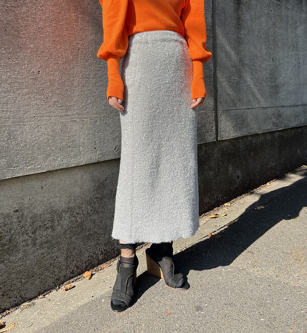 NOMINE「【セットアップ対応可】ラメシャギータイトニットスカート」|スカート|ライトグレー