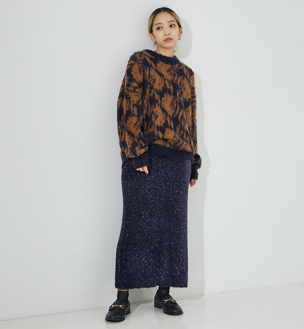 NOMINE「【セットアップ対応可】ラメシャギータイトニットスカート」|スカート|