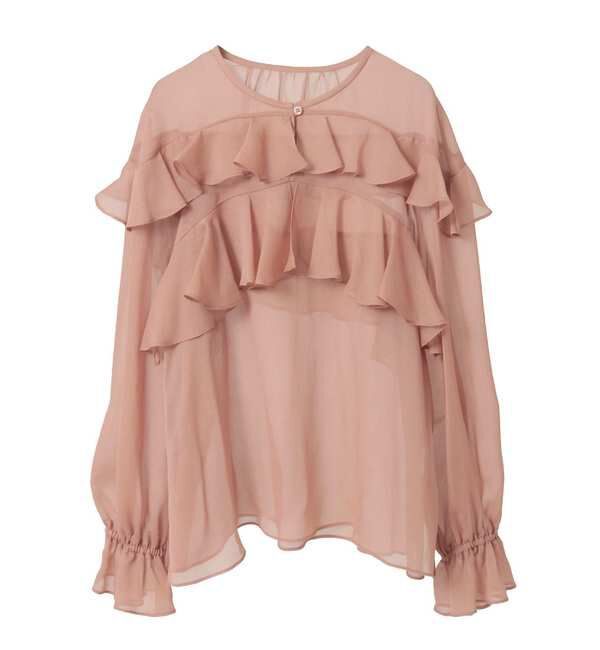 TIARA「 ラップルフリルブラウス」|シャツ・ブラウス|オレンジベージュ