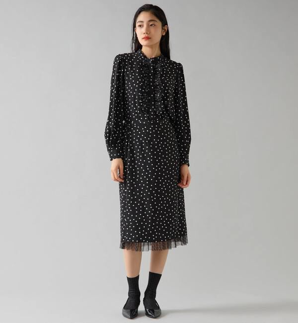 TIARA「ドットプリントフリルブラウス」|シャツ・ブラウス|