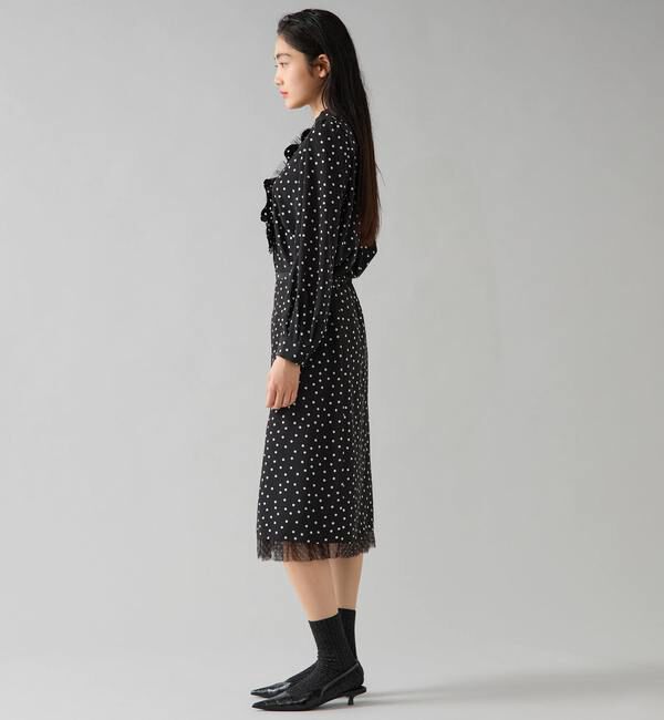 TIARA「ドットプリントフリルブラウス」|シャツ・ブラウス|