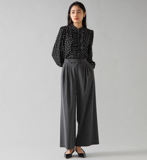 TIARA「ドットプリントフリルブラウス」|シャツ・ブラウス|