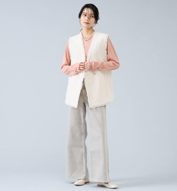 Liesse「スラブツイードフリンジジレ」|ベスト・ジレ|