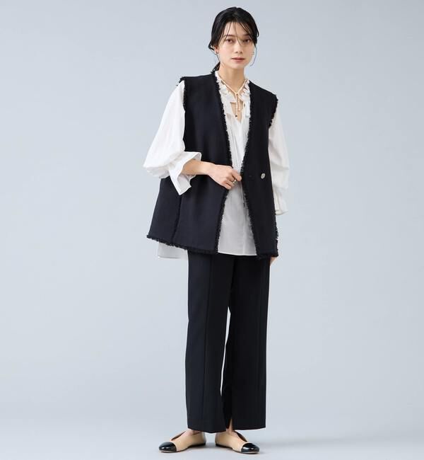 Liesse「スラブツイードフリンジジレ」|ベスト・ジレ|