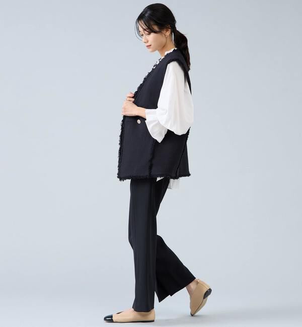 Liesse「スラブツイードフリンジジレ」|ベスト・ジレ|