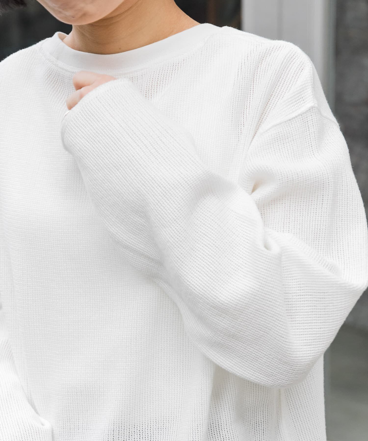 URBAN RESEARCH DOORS「FORK&SPOON　メッシュロングスリーブプルオーバー」|Tシャツ・カットソー|