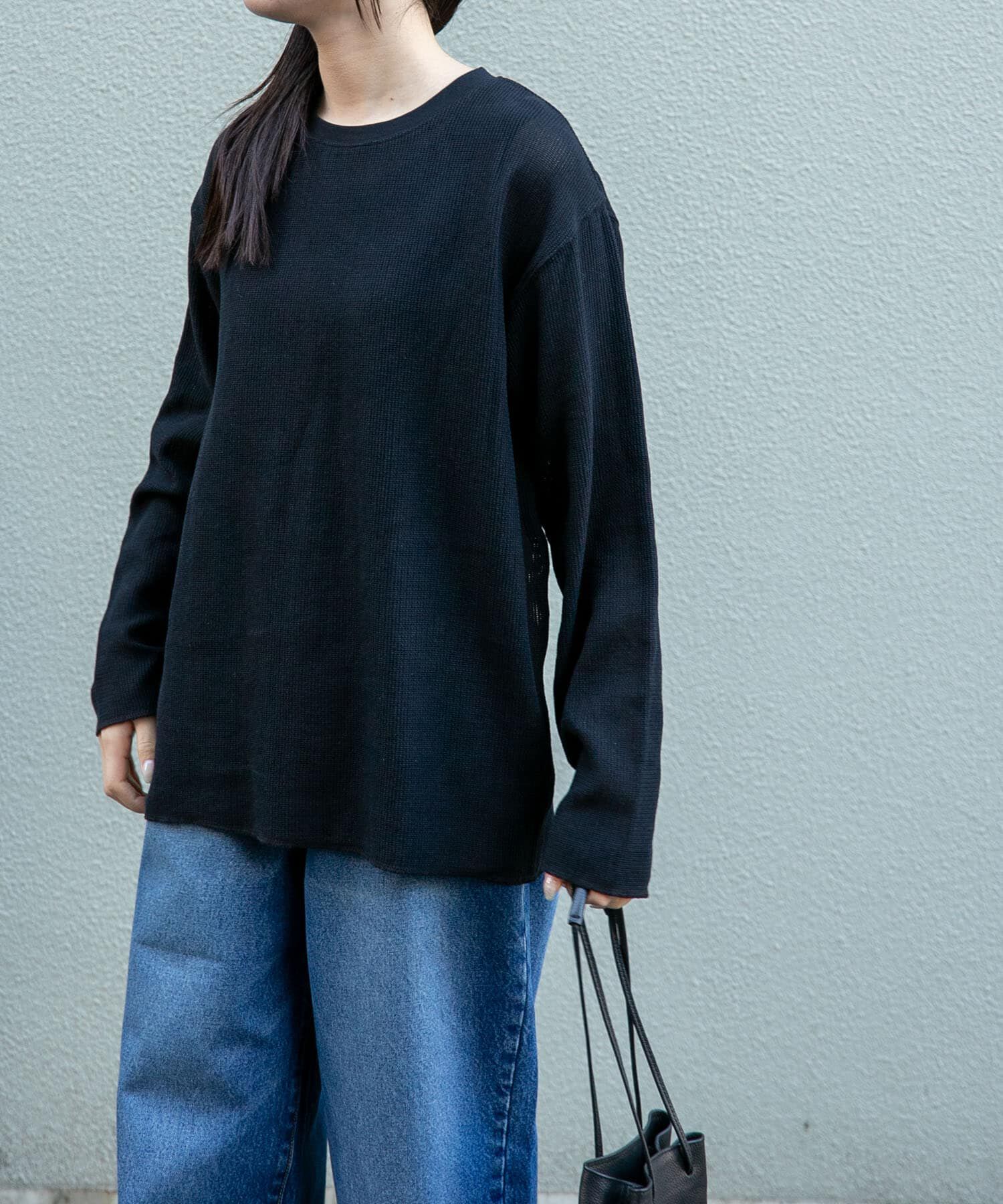 URBAN RESEARCH DOORS「FORK&SPOON　メッシュロングスリーブプルオーバー」|Tシャツ・カットソー|