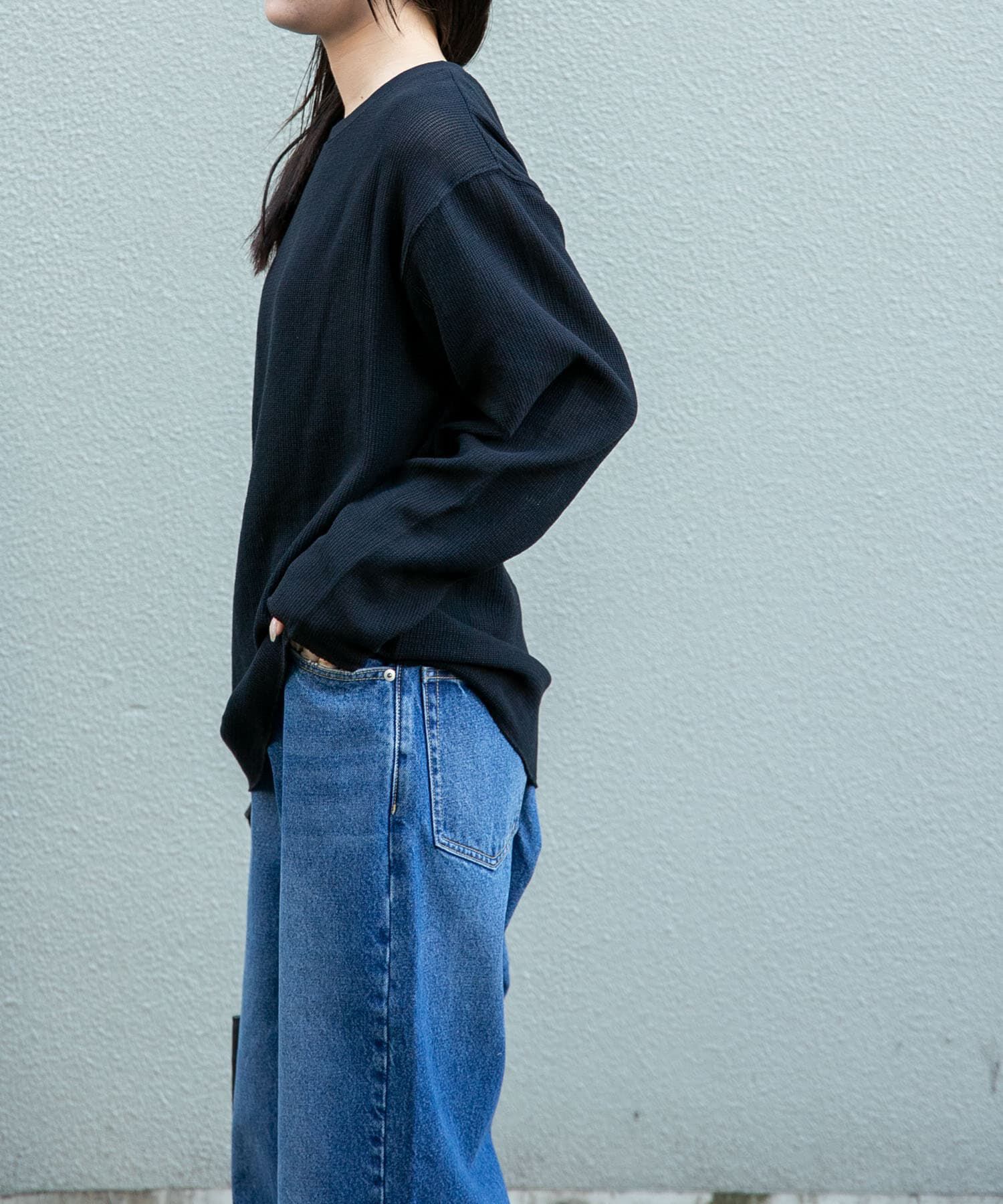 URBAN RESEARCH DOORS「FORK&SPOON　メッシュロングスリーブプルオーバー」|Tシャツ・カットソー|