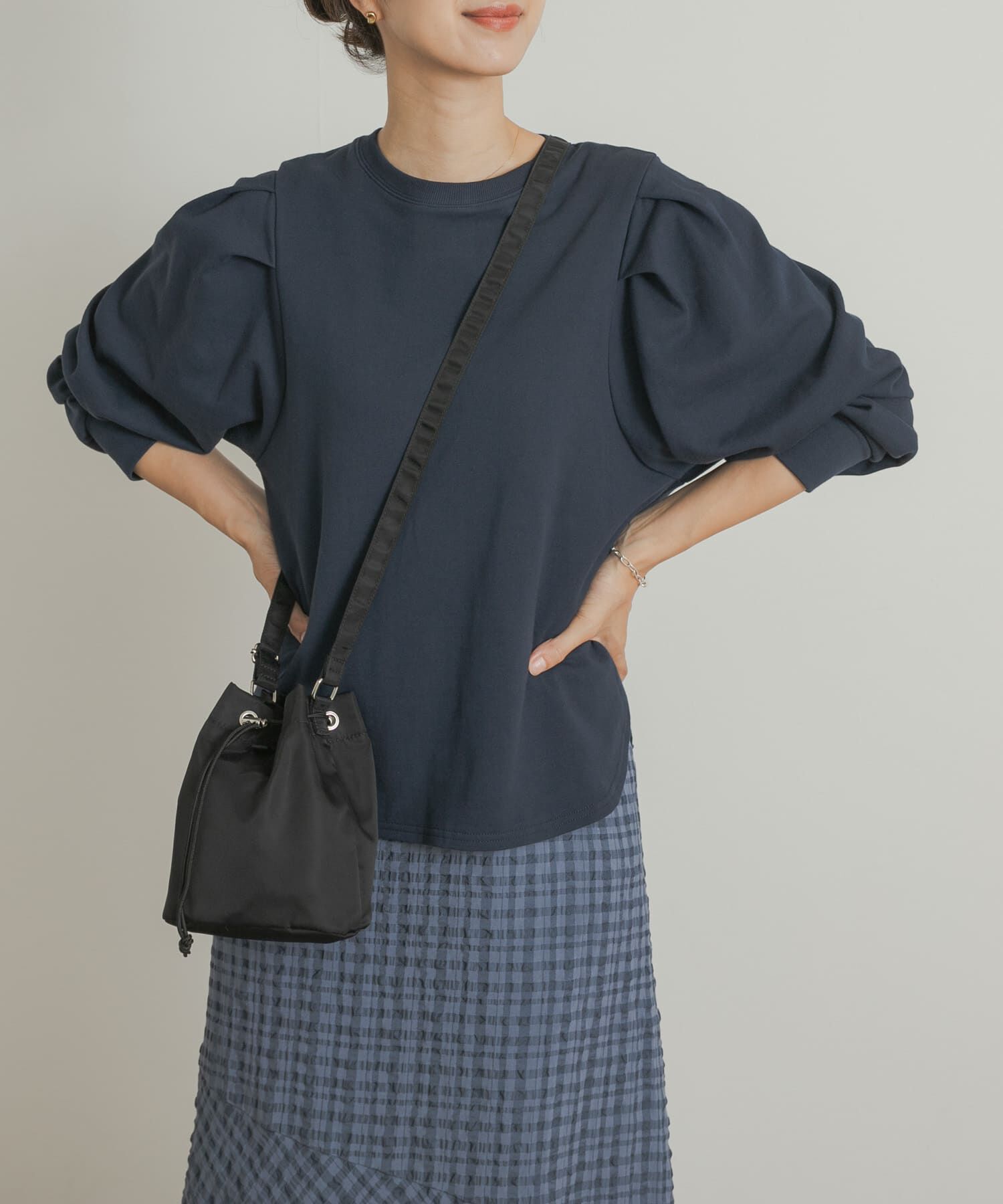 URBAN RESEARCH DOORS「Mini Lining Pullover」|Tシャツ・カットソー|ネイビー