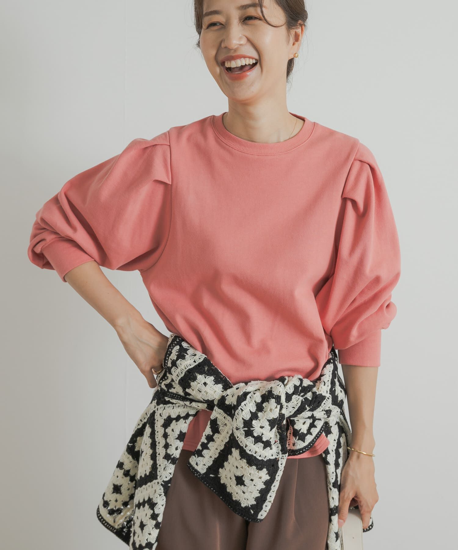 URBAN RESEARCH DOORS「Mini Lining Pullover」|Tシャツ・カットソー|ピンク