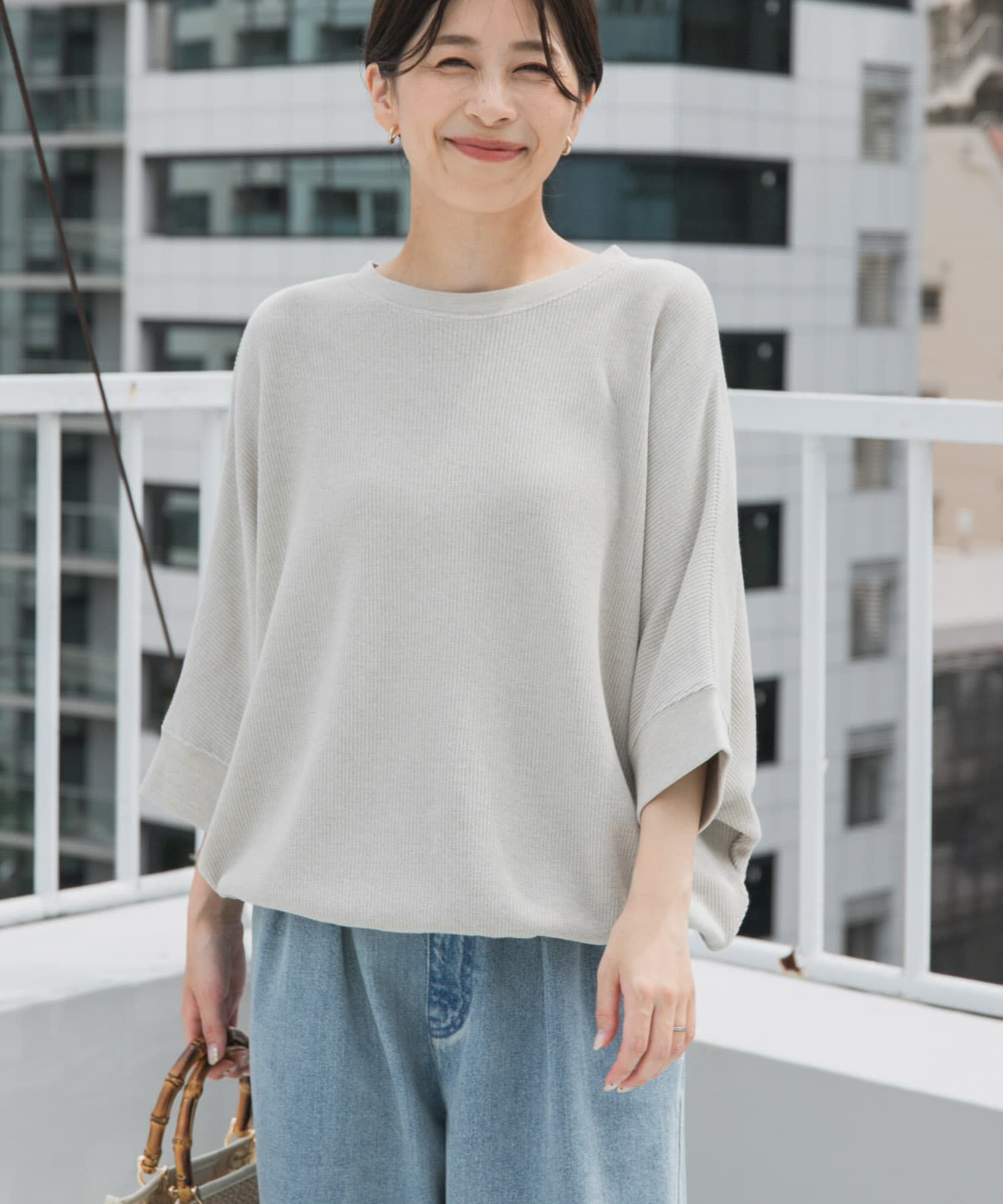 URBAN RESEARCH DOORS「タックフライスワイドTシャツ」|Tシャツ・カットソー|