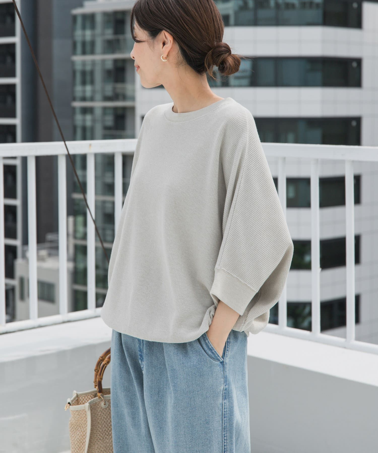 URBAN RESEARCH DOORS「タックフライスワイドTシャツ」|Tシャツ・カットソー|