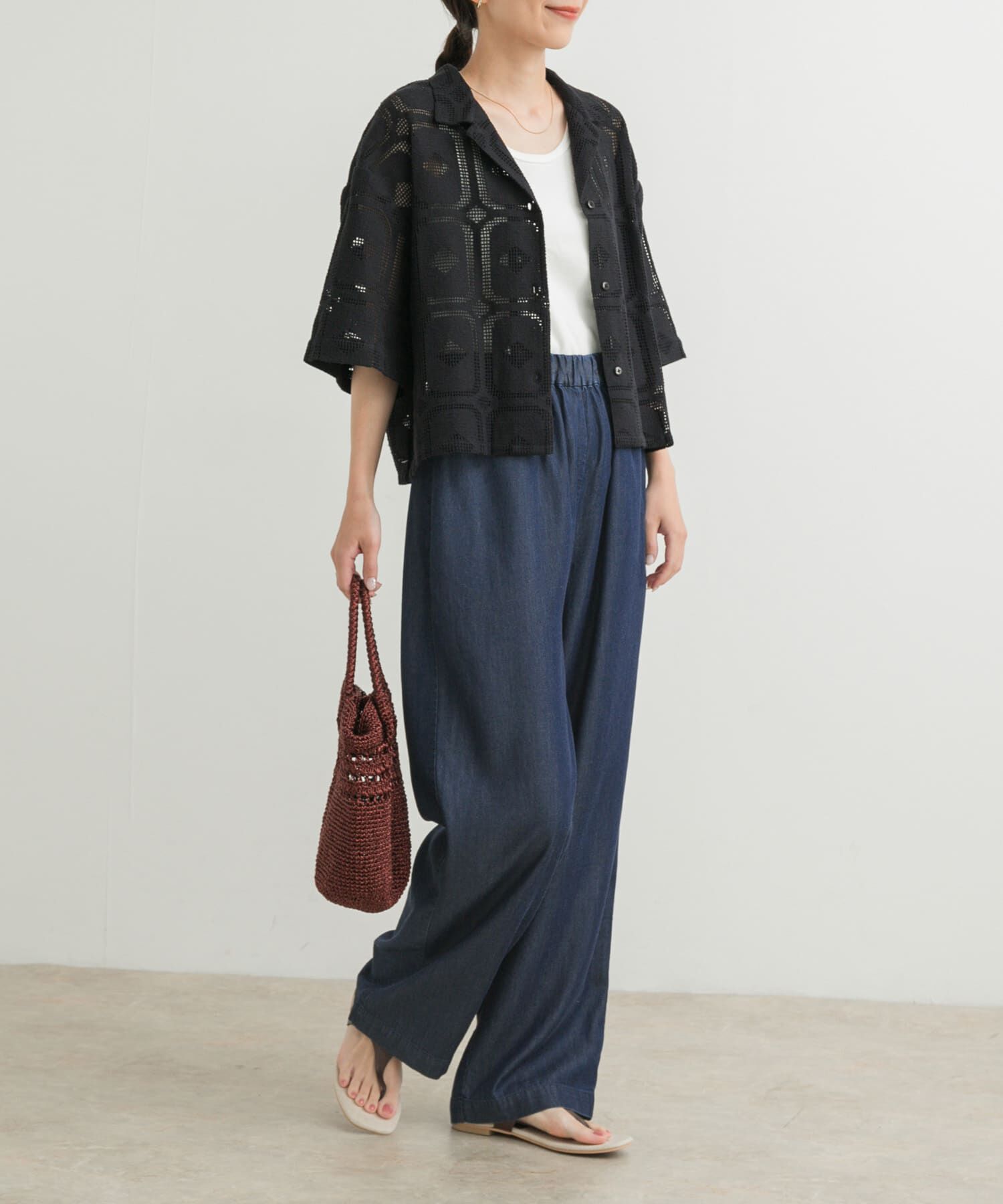 URBAN RESEARCH DOORS「リヨセルデニムイージーパンツ」|デニム|