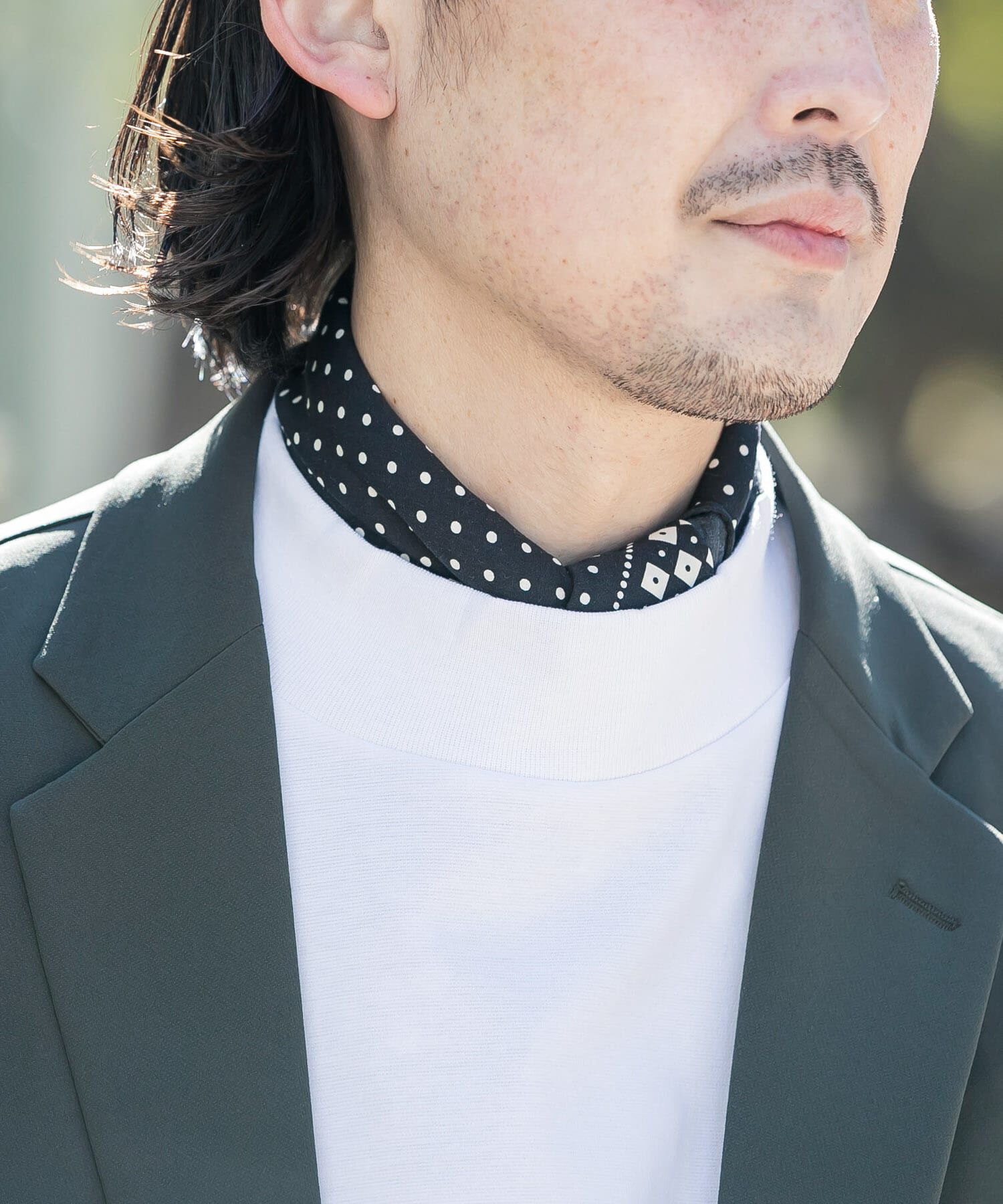 URBAN RESEARCH DOORS「LIFE STYLE TAILOR　コットンシルクドット柄ネッカチーフ」|ハンカチ|