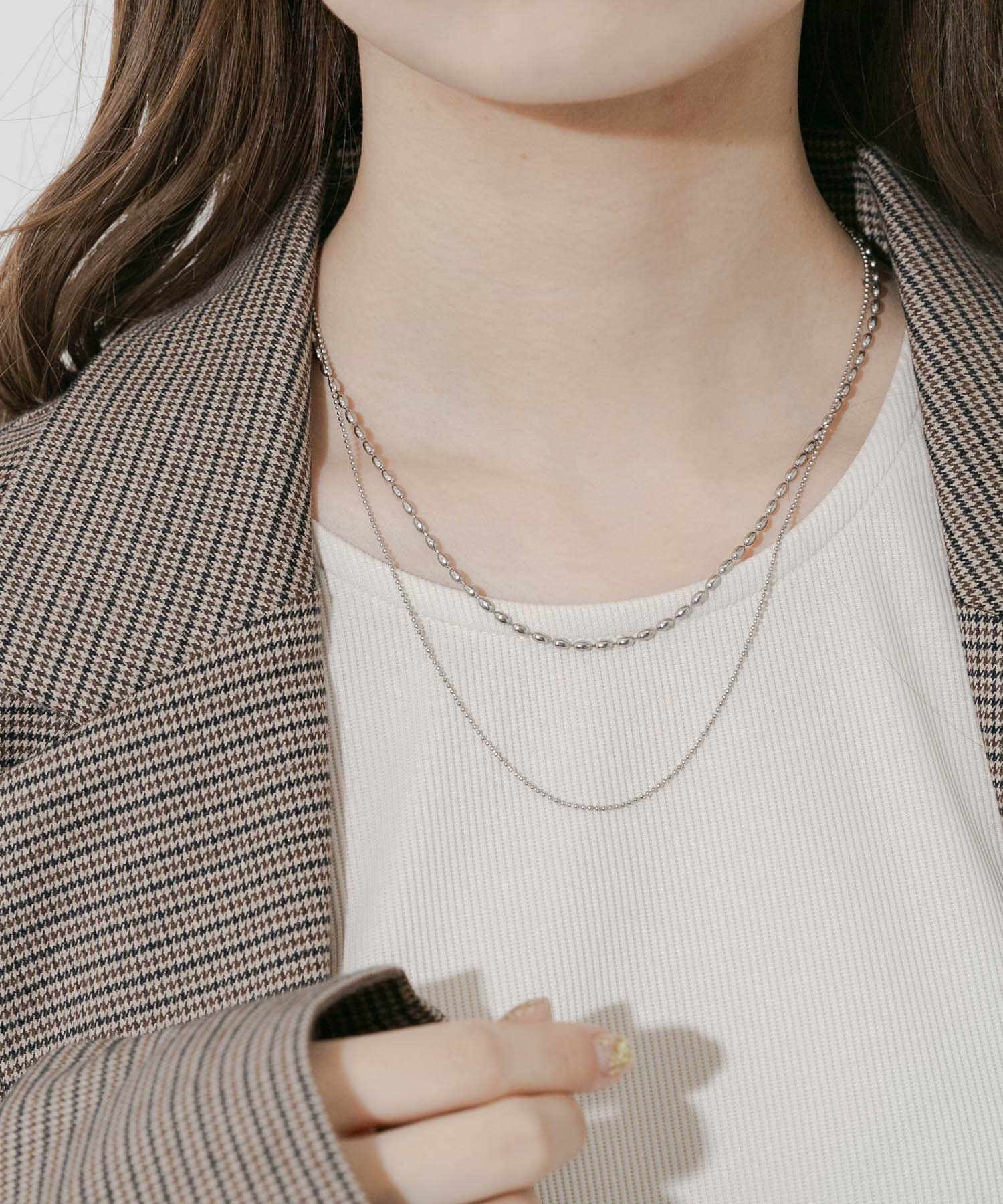 SMELLY「ステンレスボールチェーン2セットネックレス」|ネックレス|