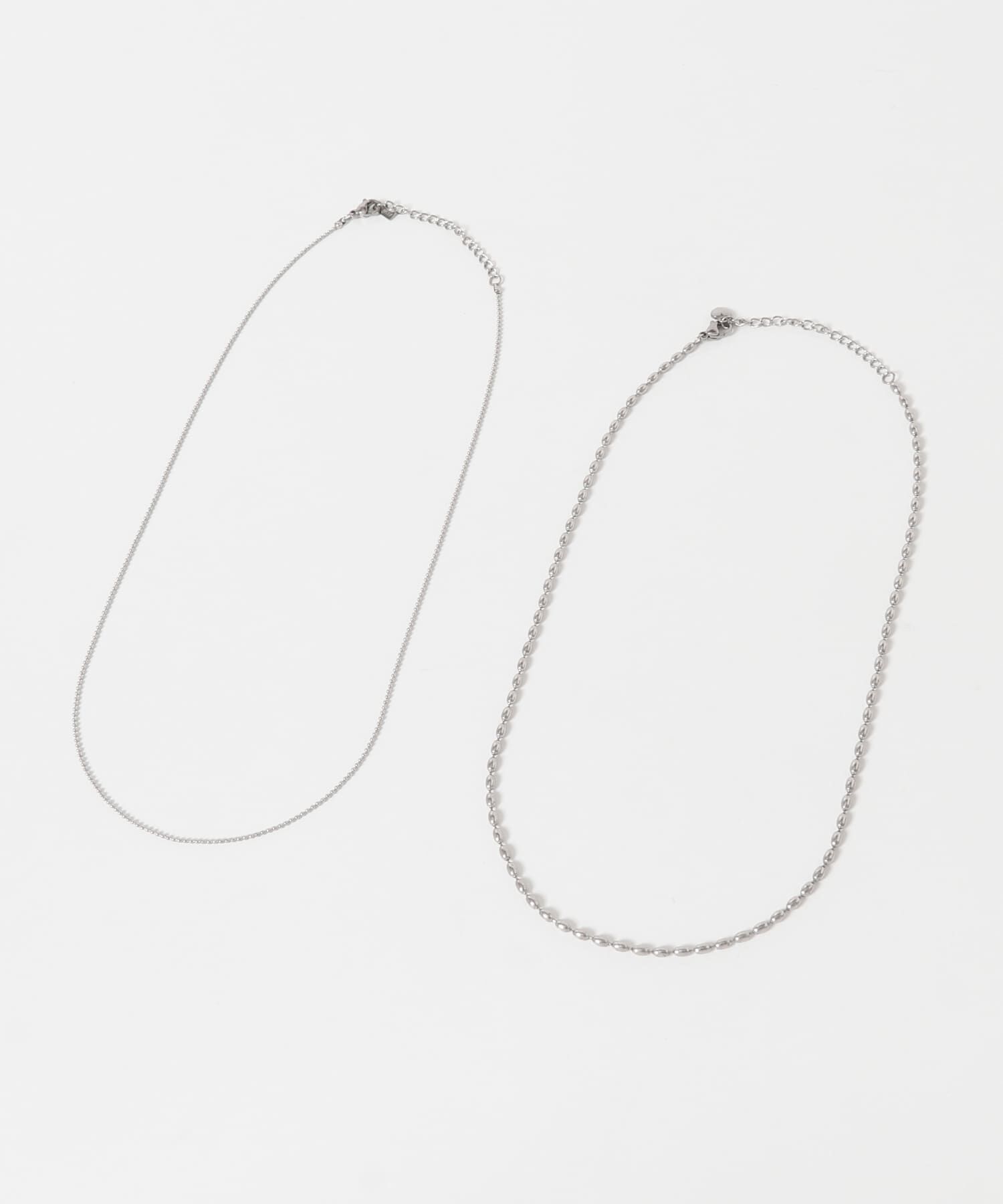 SMELLY「ステンレスボールチェーン2セットネックレス」|ネックレス|