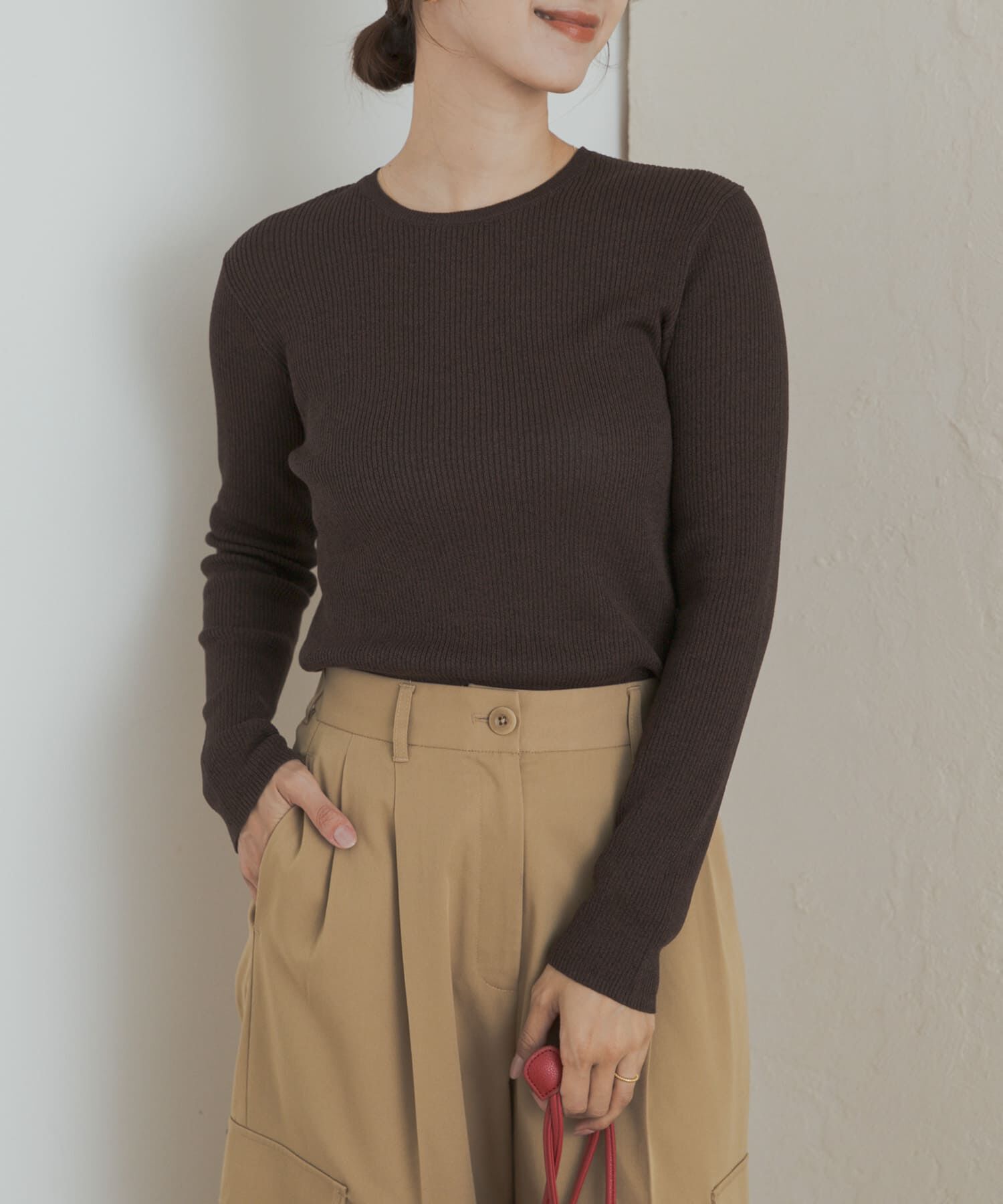 URBAN RESEARCH DOORS「ラメリブプルオーバー」|ニット・セーター|