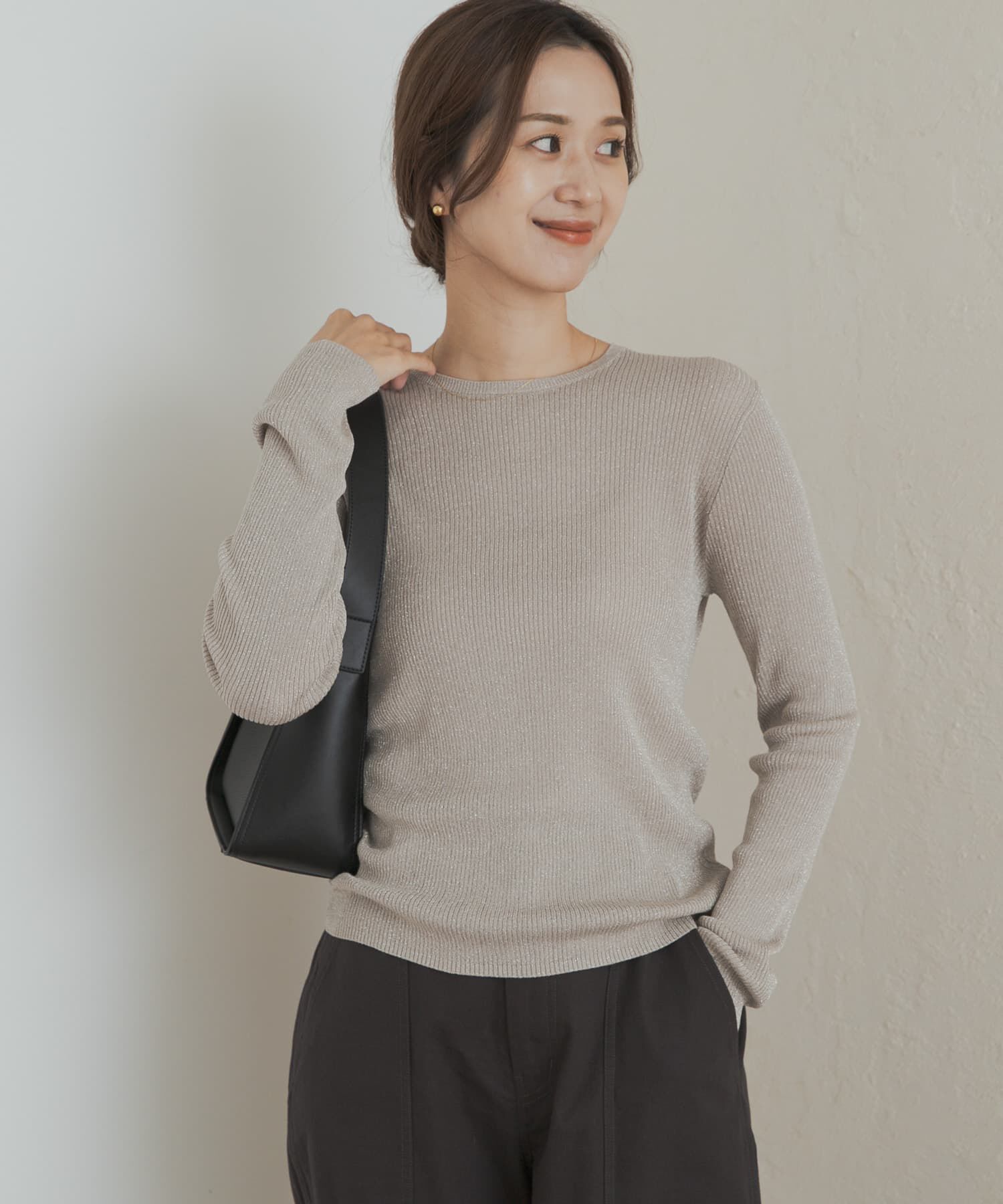 URBAN RESEARCH DOORS「ラメリブプルオーバー」|ニット・セーター|