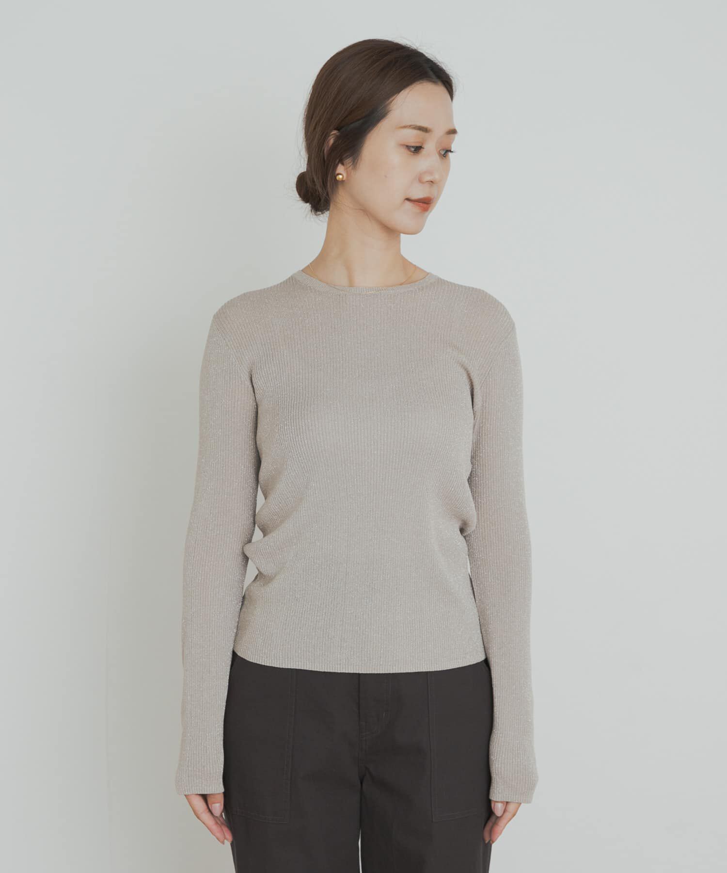 URBAN RESEARCH DOORS「ラメリブプルオーバー」|ニット・セーター|