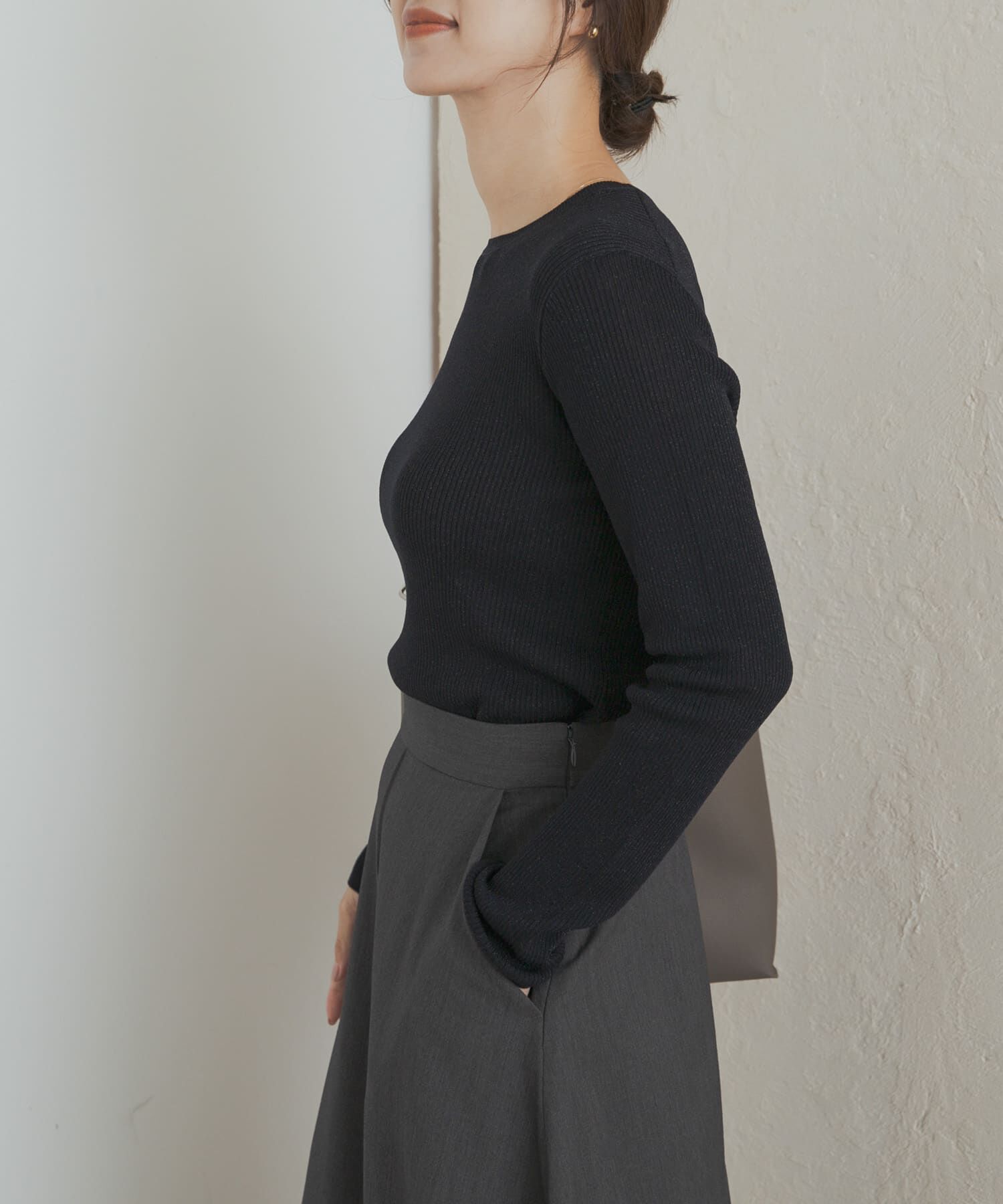 URBAN RESEARCH DOORS「ラメリブプルオーバー」|ニット・セーター|