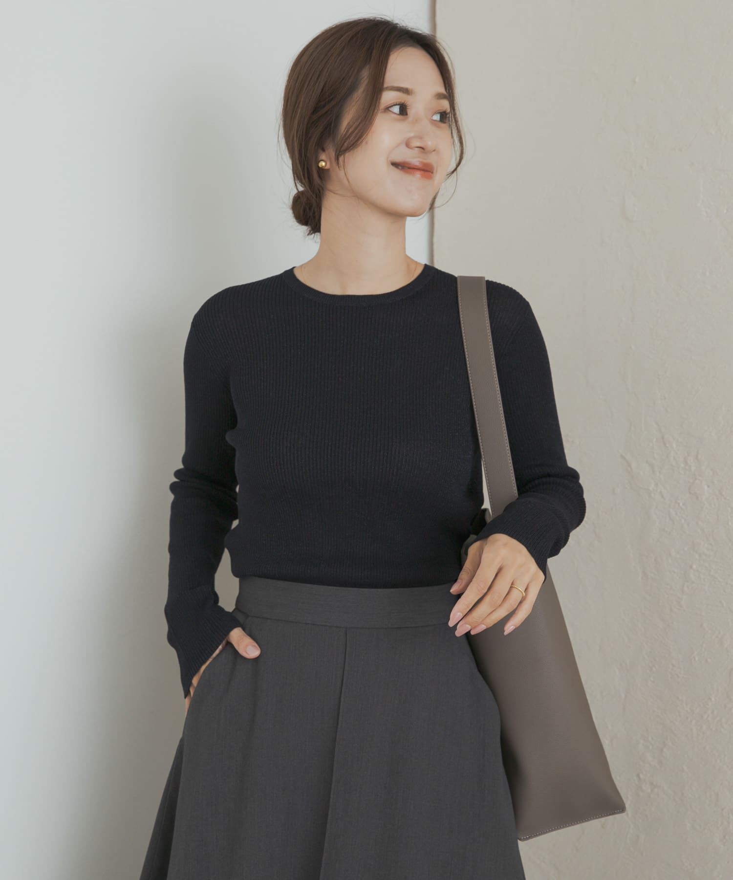 URBAN RESEARCH DOORS「ラメリブプルオーバー」|ニット・セーター|