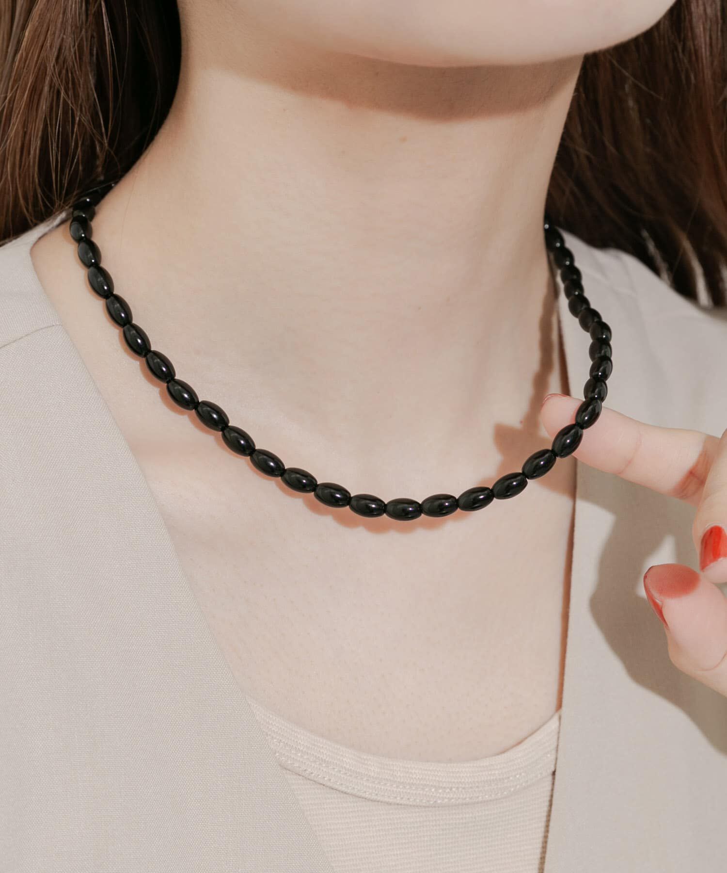 SMELLY「オーバルビーズネックレス」|ネックレス|