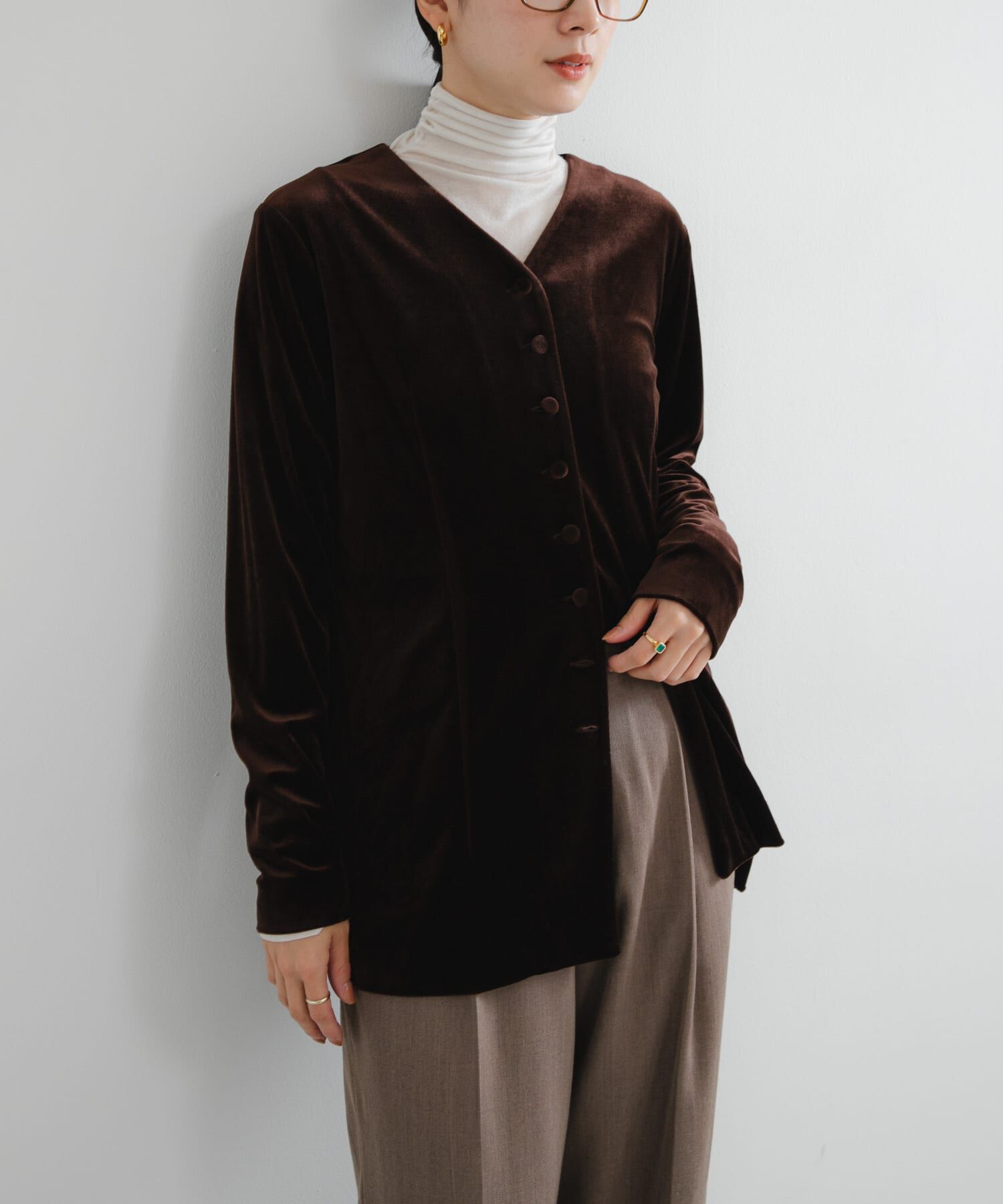 URBAN RESEARCH「ベロアカーディガン」|カーディガン|