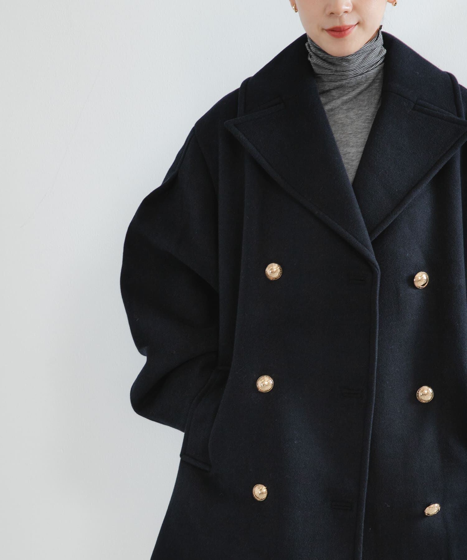 URBAN RESEARCH「GANNI　Peacoat Wool Midi Coat」|ピーコート|