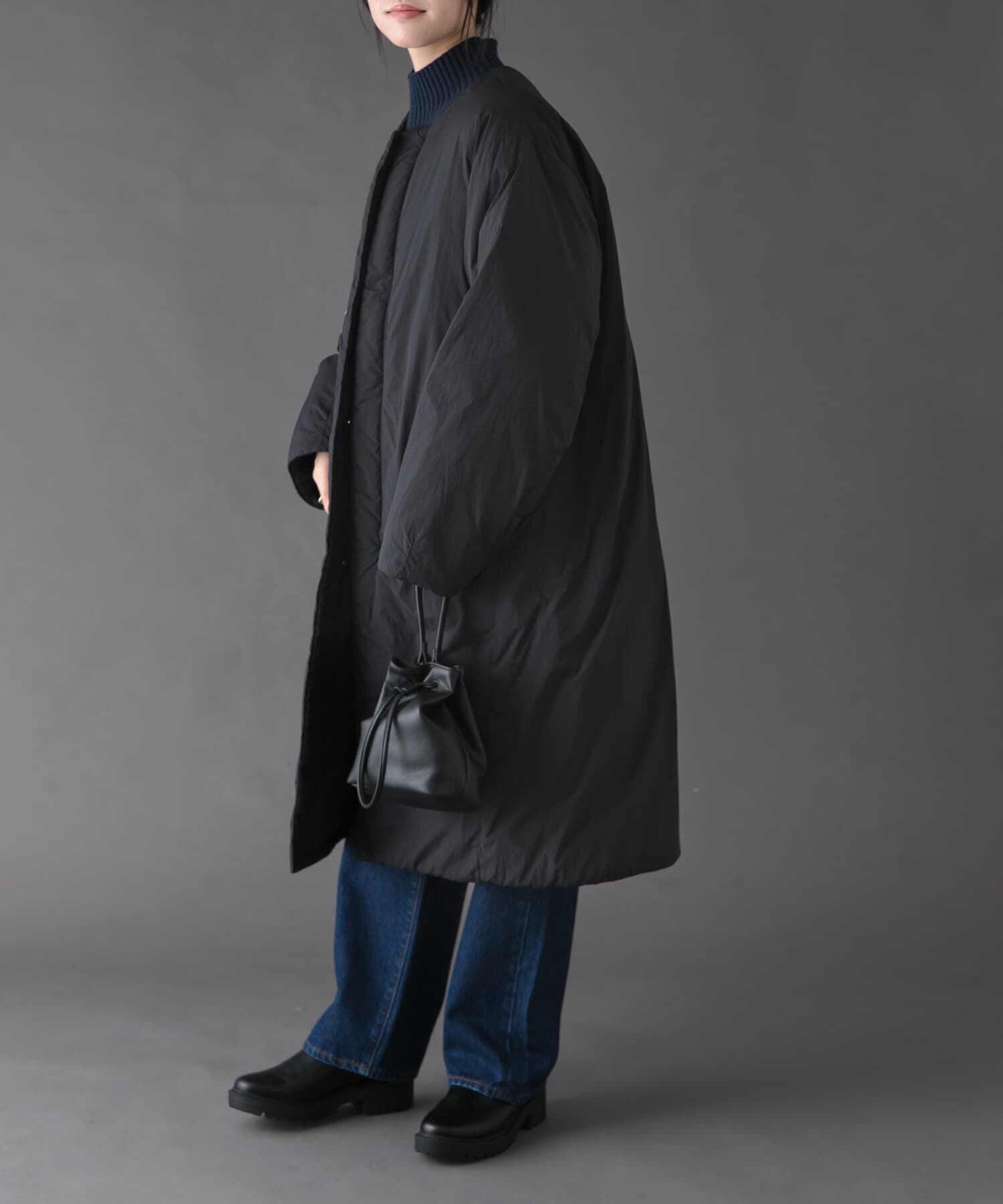 URBAN RESEARCH DOORS「FORK&SPOON　SORONAノーカラーコート」|ノーカラーコート|