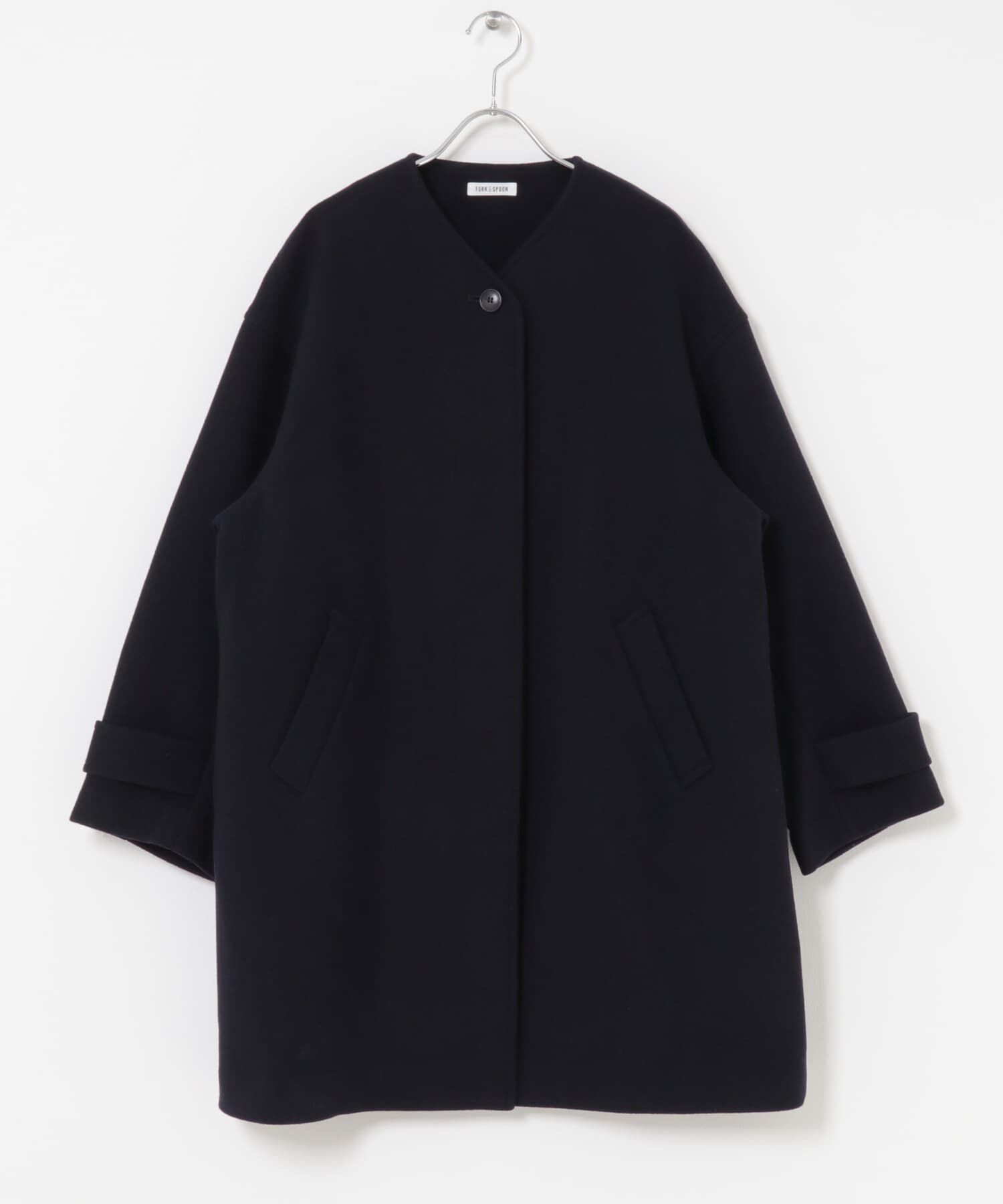 URBAN RESEARCH DOORS「FORK&SPOON　ウールノーカラーコート」|ノーカラーコート|