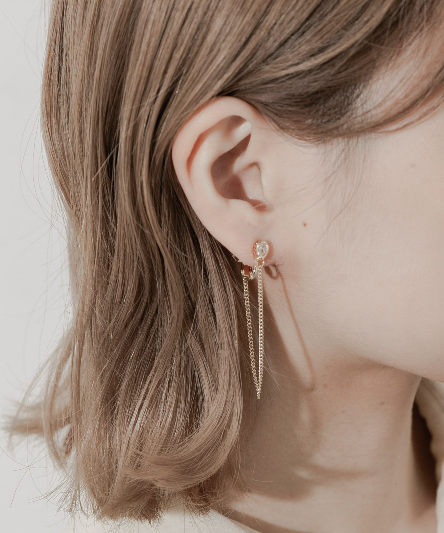 SMELLY「ビジューロングチェーンイヤリング」|イヤリング|