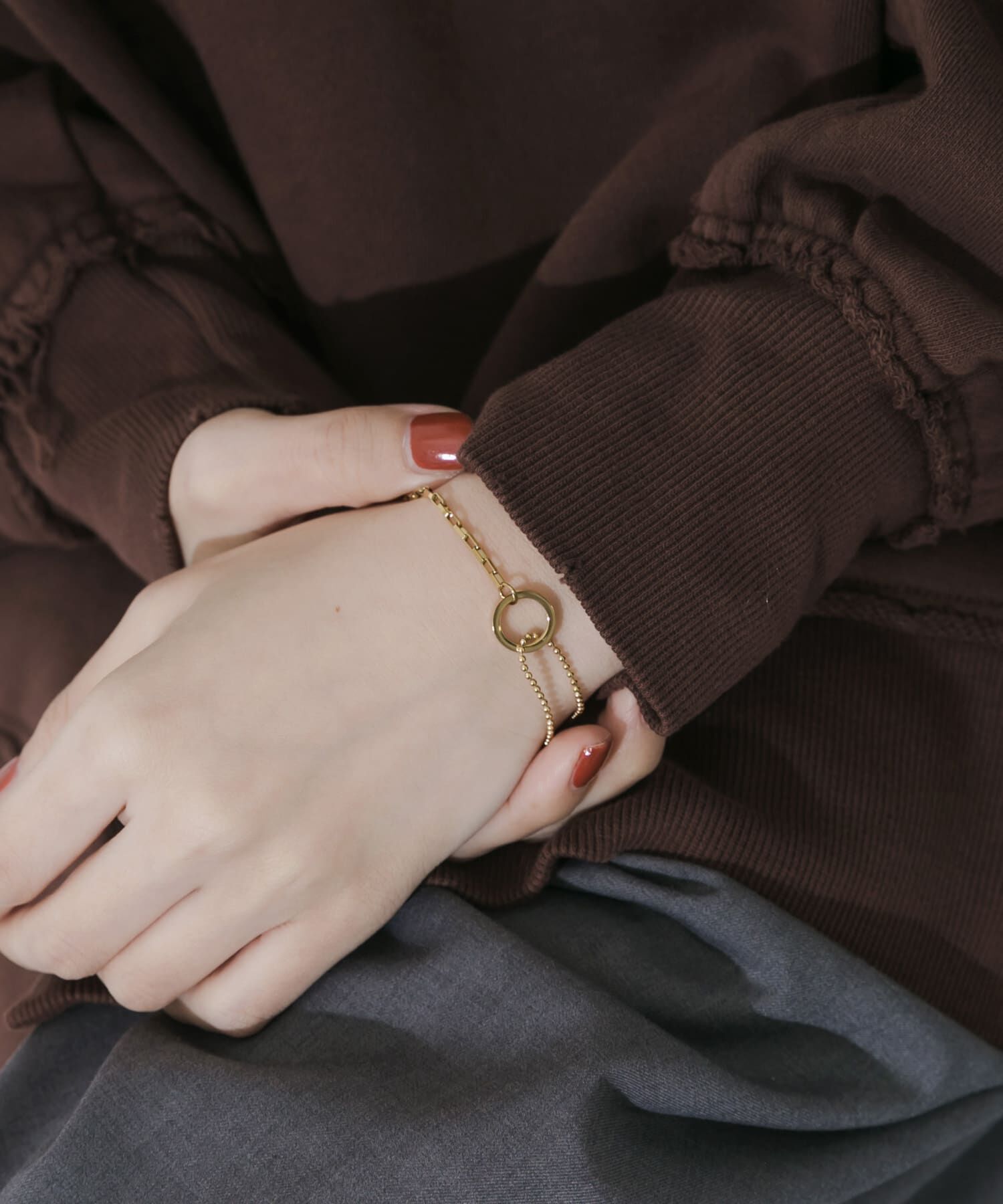 SMELLY「ステンレスサークルコンビチェーンブレスレット」|ブレスレット・バングル|