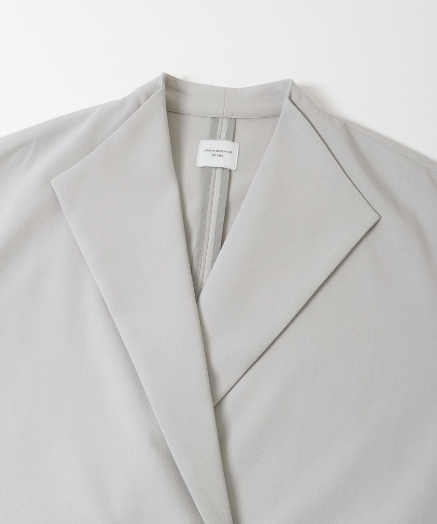 URBAN RESEARCH DOORS「『WEB限定』ダブルクロスガウンコート」|ノーカラーコート|