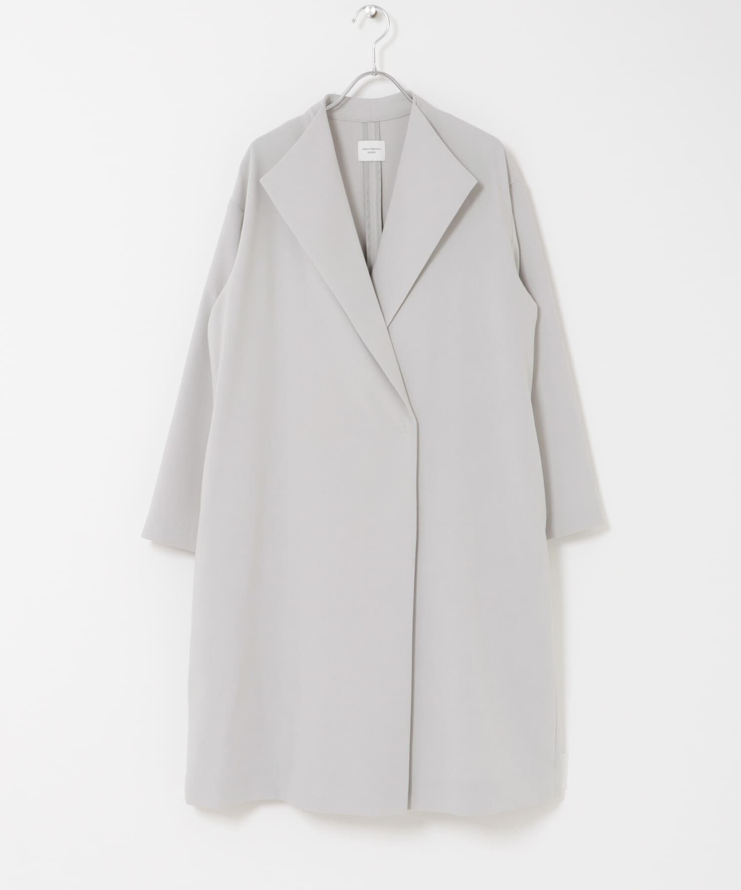 URBAN RESEARCH DOORS「『WEB限定』ダブルクロスガウンコート」|ノーカラーコート|