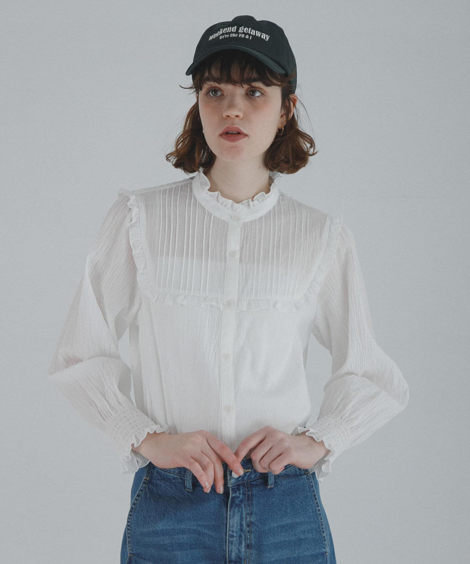 Sonny Label 「『WEB限定』スタンドカラーピンタックフリルシャツ」|シャツ・ブラウス|