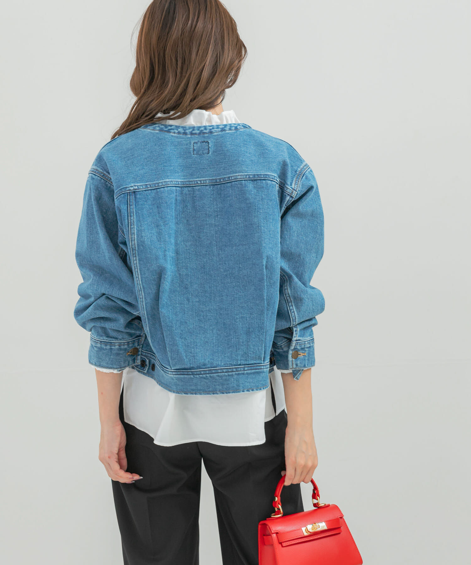 URBAN RESEARCH ROSSO「『別注』Lee101&times;ROSSO　NOCOLLAR SHORT JACKET」|デニムジャケット|