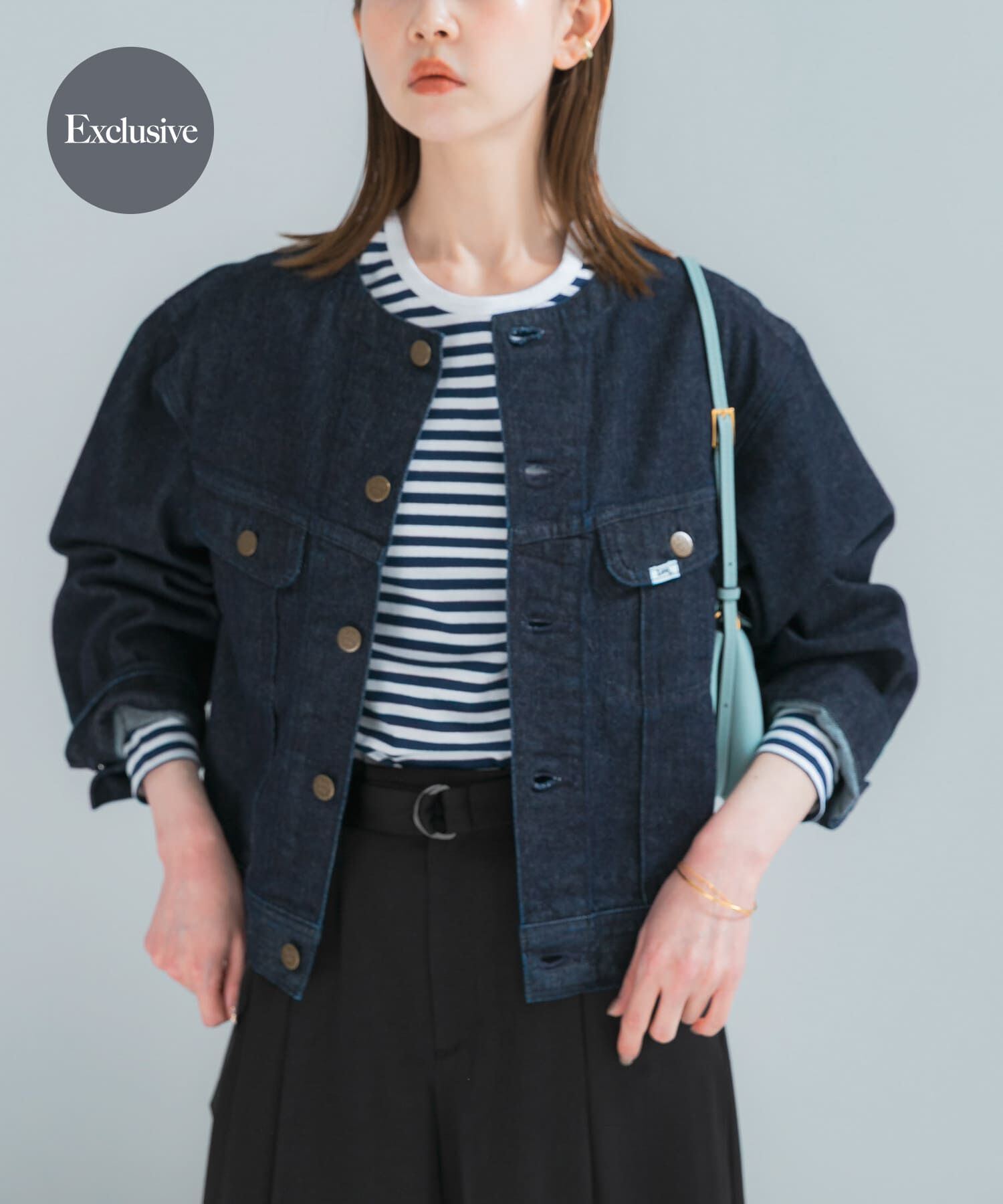 URBAN RESEARCH ROSSO「『別注』Lee101&times;ROSSO　NOCOLLAR SHORT JACKET」|デニムジャケット|ワンウォッシュ