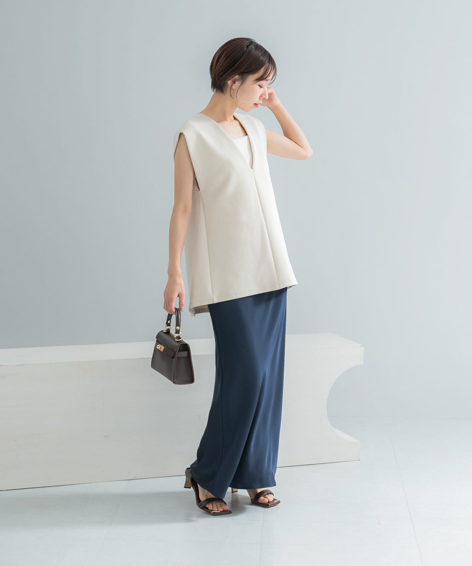 URBAN RESEARCH ROSSO「ヴィンテージシルキーサテンイージースカート」|スカート|