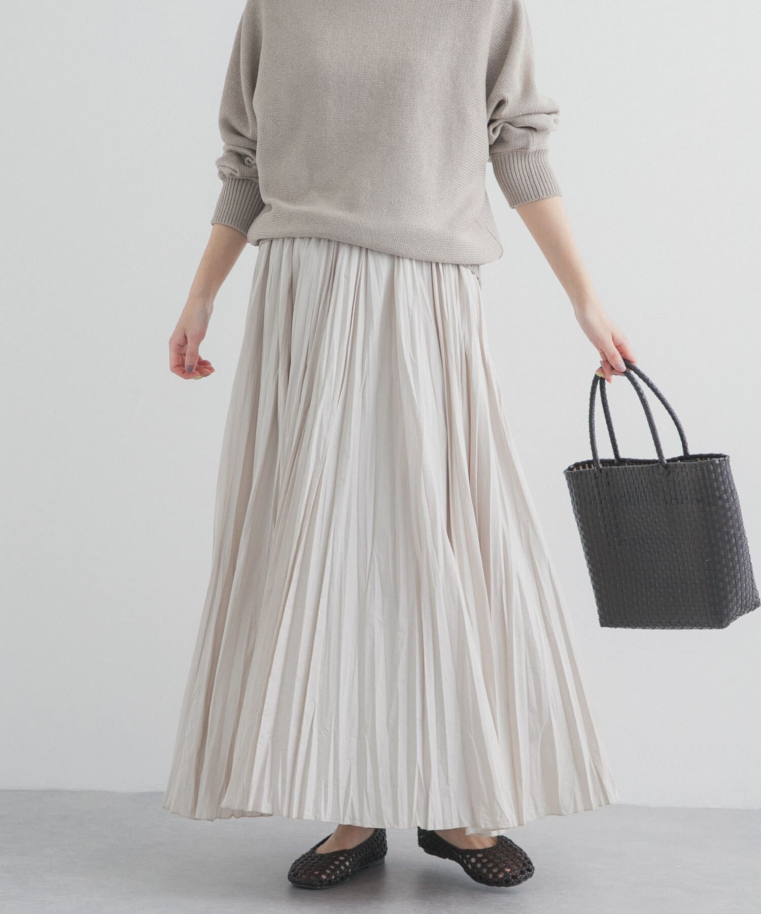 URBAN RESEARCH DOORS「タフタランダムプリーツスカート」|スカート|