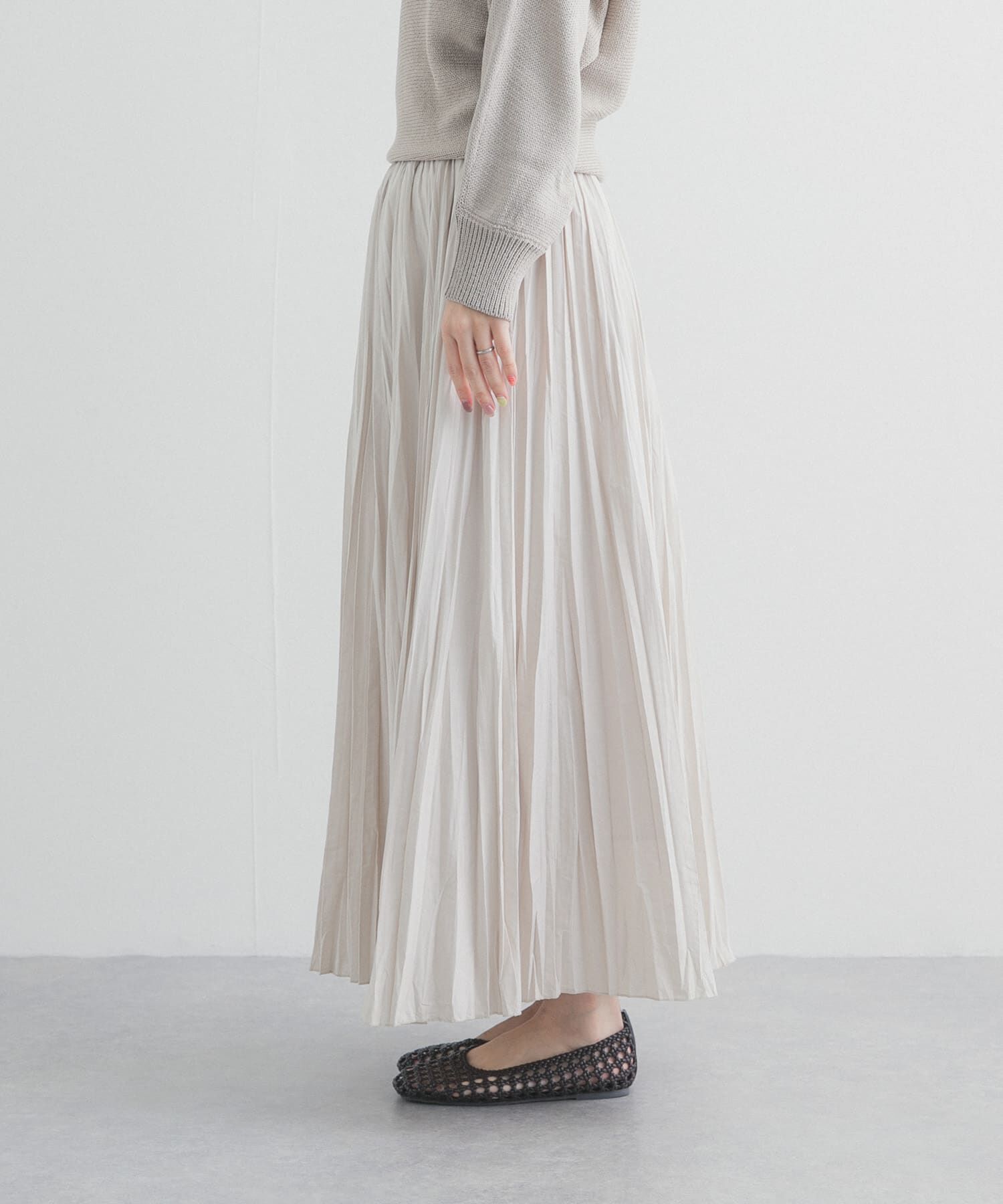 URBAN RESEARCH DOORS「タフタランダムプリーツスカート」|スカート|