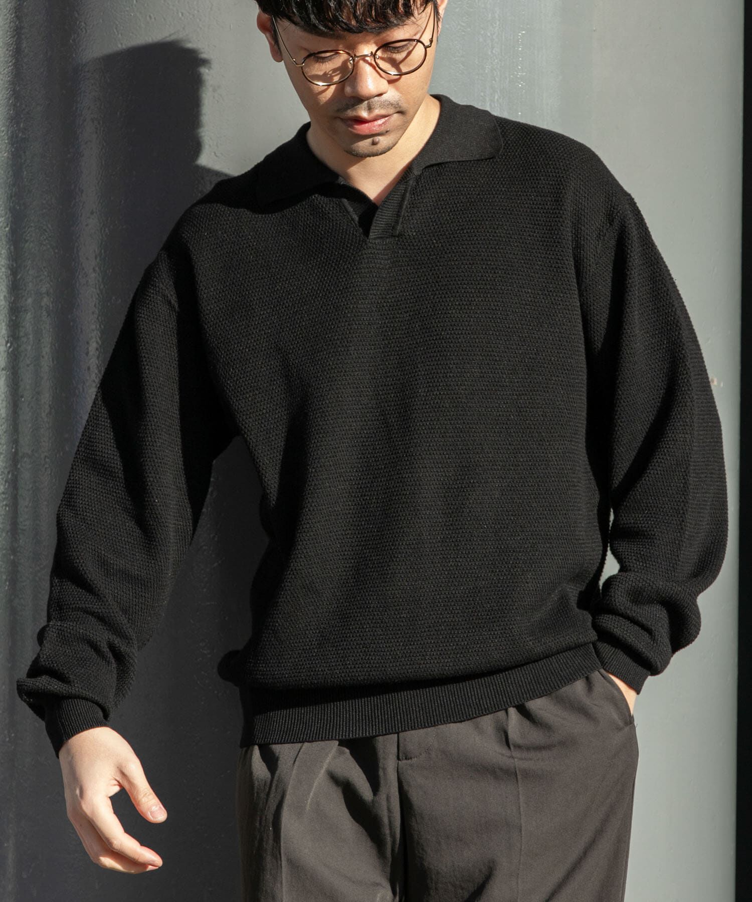 URBAN RESEARCH ROSSO「『WEB限定』変形カノコスキッパーニットポロ」|ニット・セーター|