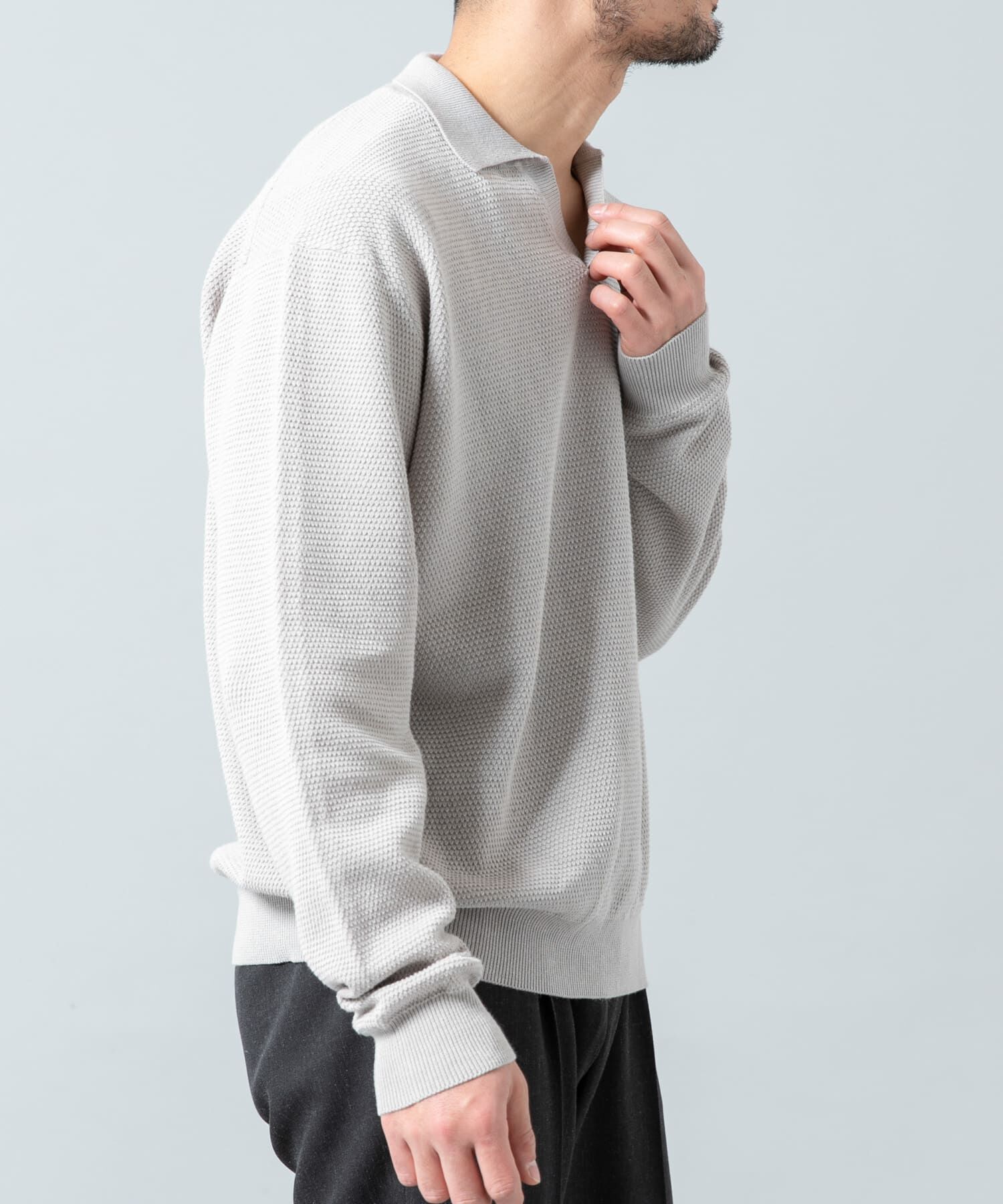 URBAN RESEARCH ROSSO「『WEB限定』変形カノコスキッパーニットポロ」|ニット・セーター|