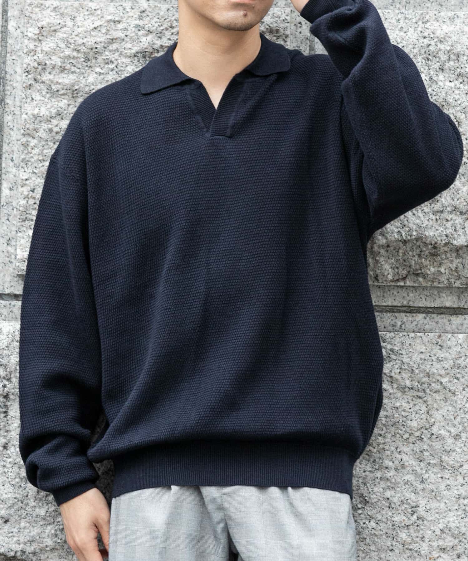 URBAN RESEARCH ROSSO「『WEB限定』変形カノコスキッパーニットポロ」|ニット・セーター|