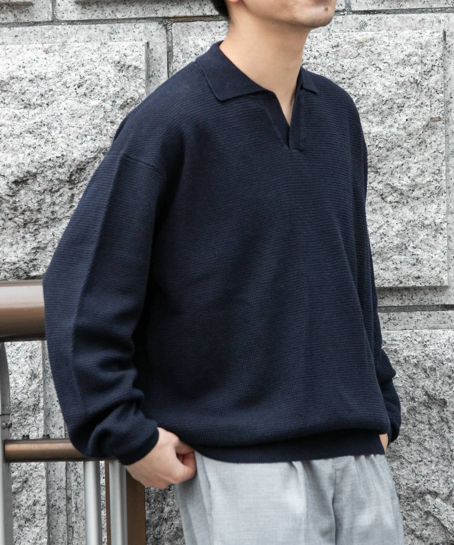 URBAN RESEARCH ROSSO「『WEB限定』変形カノコスキッパーニットポロ」|ニット・セーター|