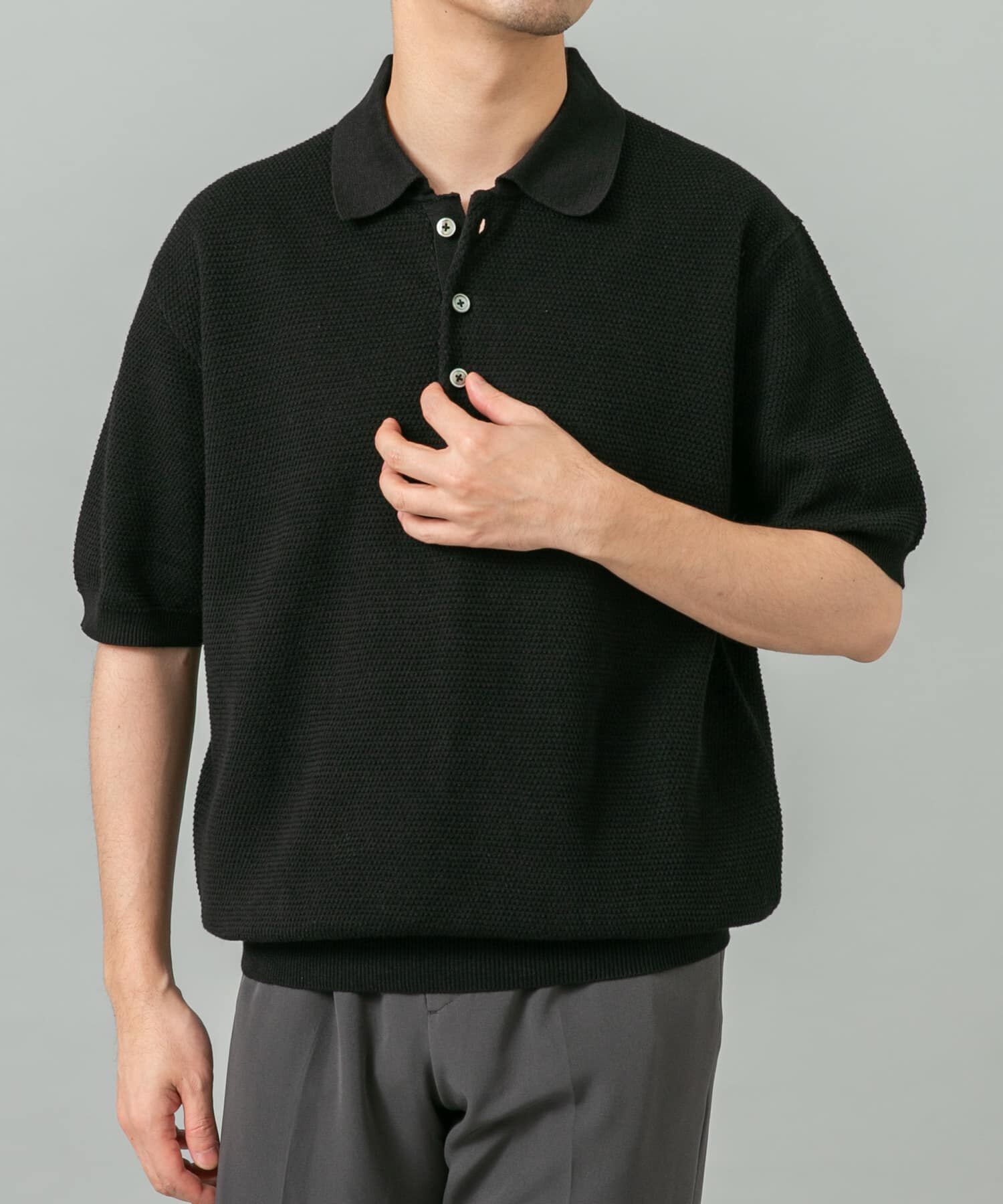 URBAN RESEARCH ROSSO「『WEB限定』変形カノコ半袖ニットポロ」|ポロシャツ|