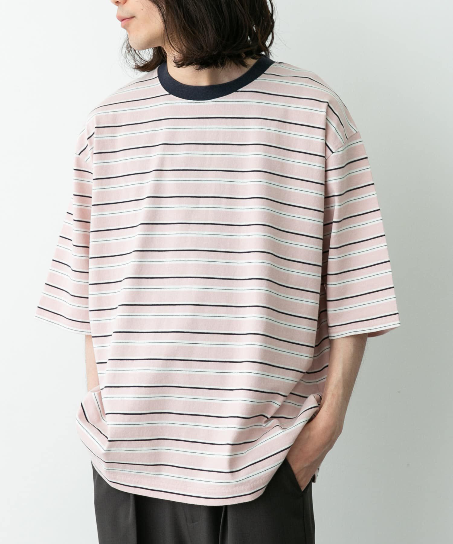 Sonny Label 「マルチボーダーショートスリーブTシャツ」|Tシャツ・カットソー|