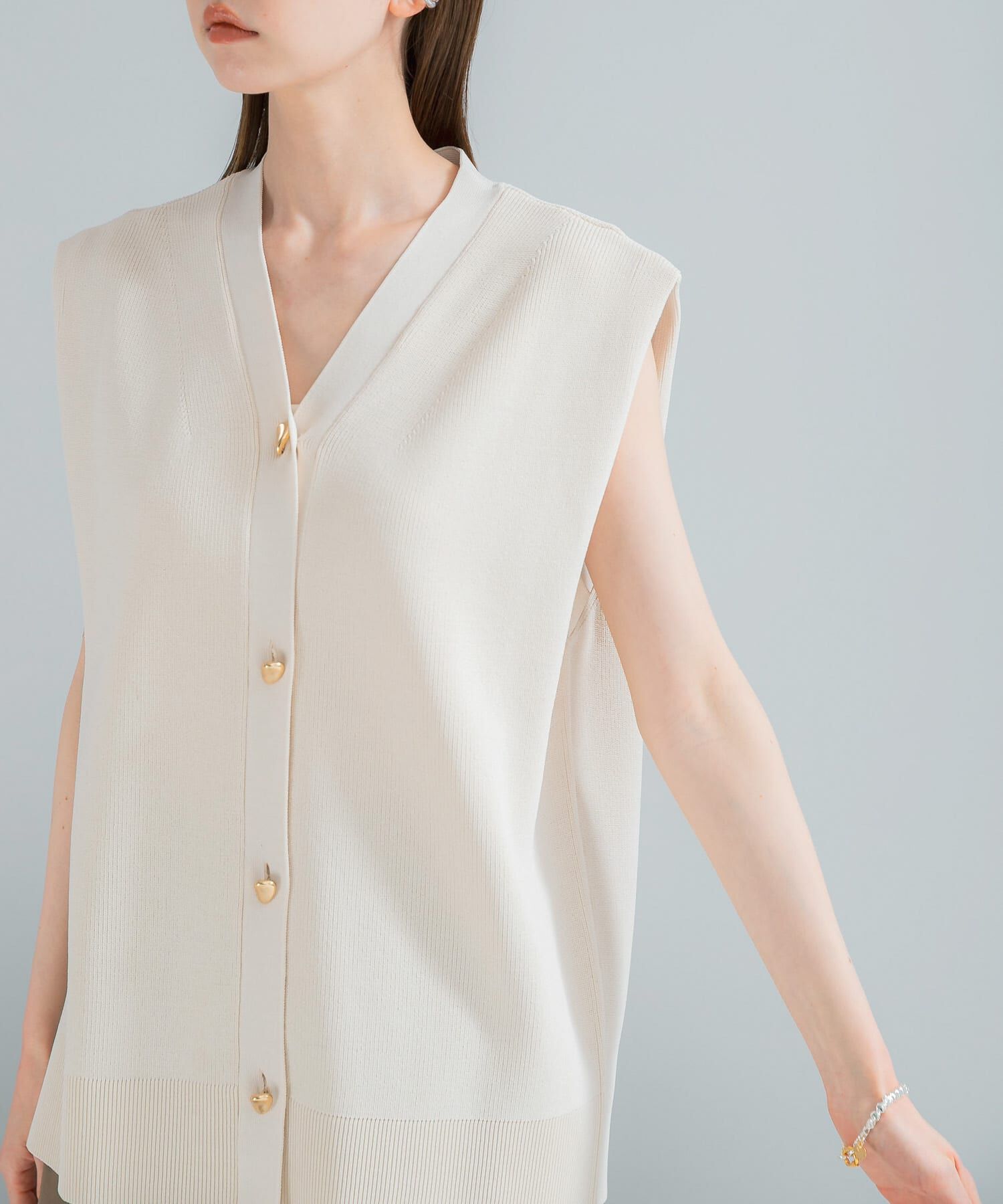 URBAN RESEARCH ROSSO「ショルダータックニットベスト」|ベスト・ジレ|