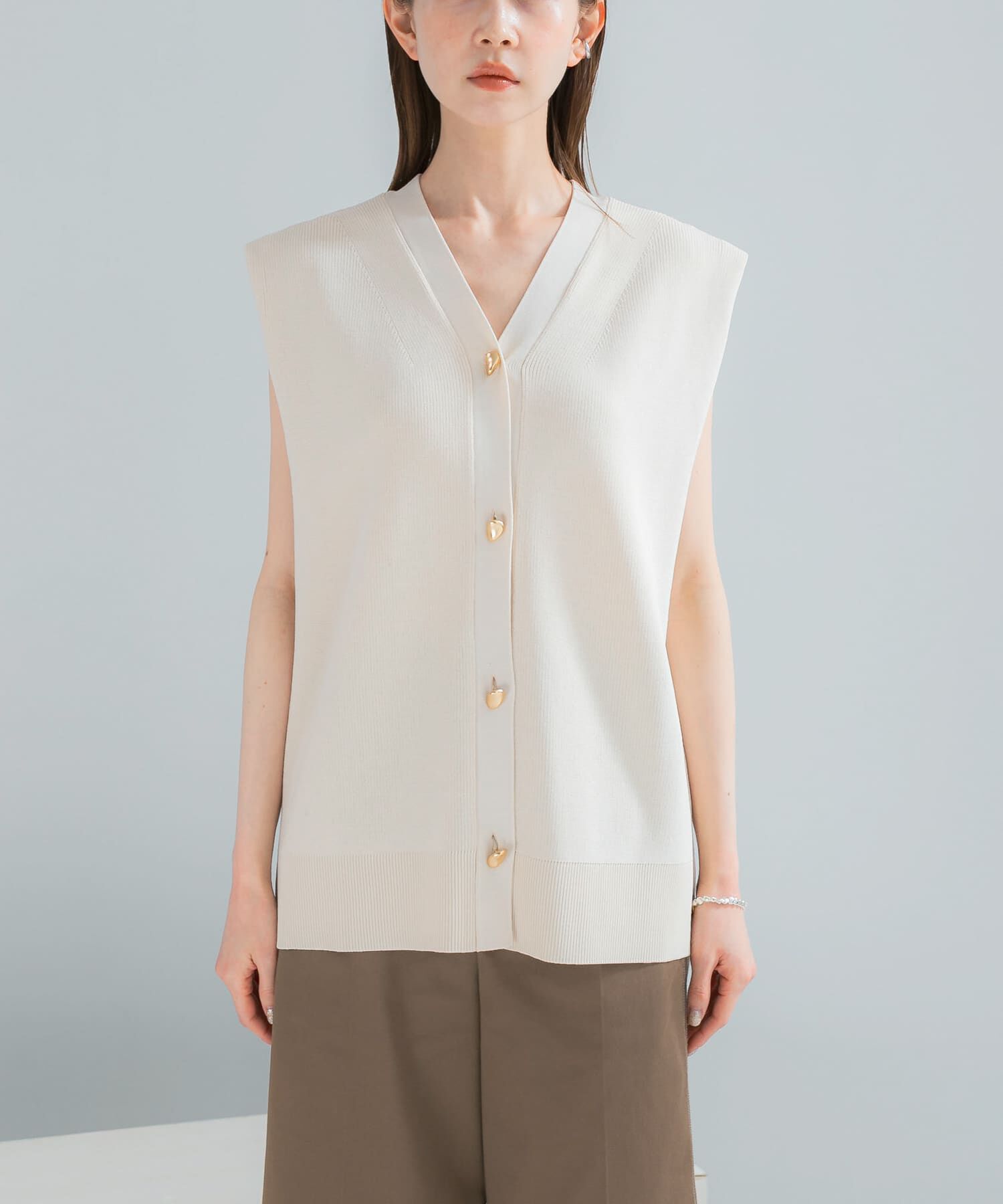 URBAN RESEARCH ROSSO「ショルダータックニットベスト」|ベスト・ジレ|