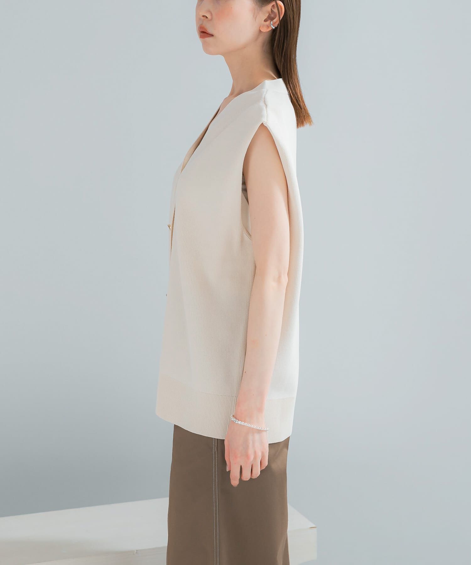 URBAN RESEARCH ROSSO「ショルダータックニットベスト」|ベスト・ジレ|