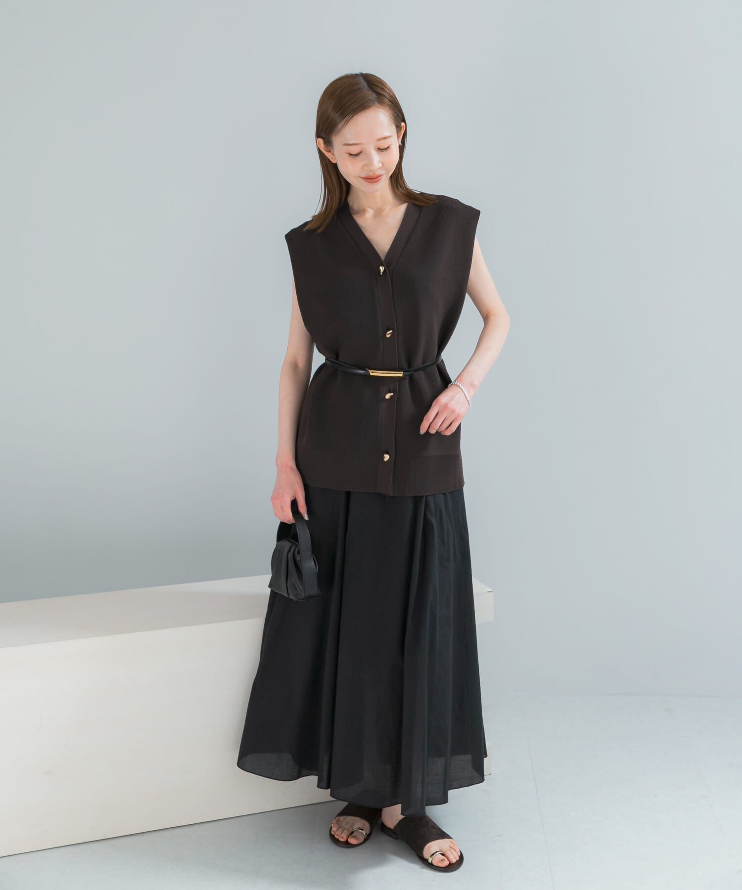 URBAN RESEARCH ROSSO「ショルダータックニットベスト」|ベスト・ジレ|